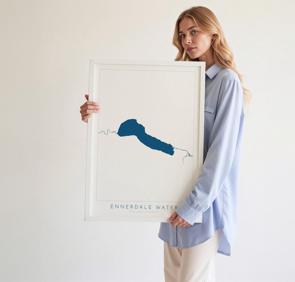 Ennerdale Water Print, The Lake District Map, National Park Print, Travel Poster, Map Art, Cumbria, The Lakes