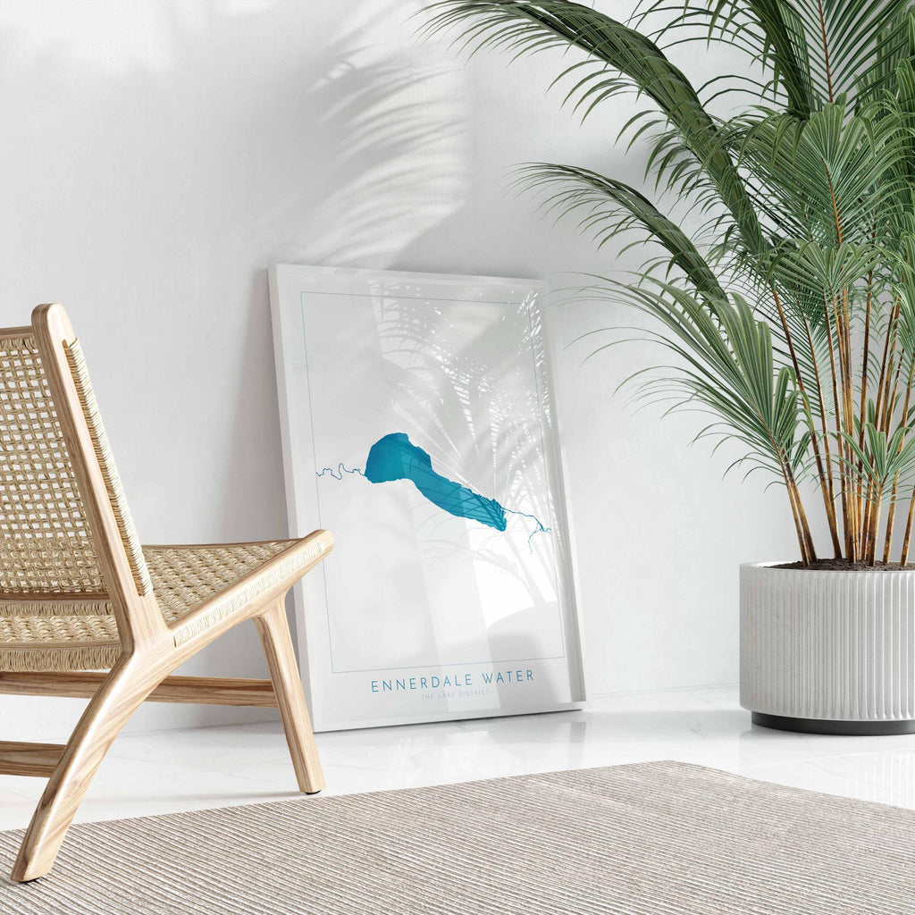 Ennerdale Water Print, The Lake District Map, National Park Print, Travel Poster, Map Art, Cumbria, The Lakes