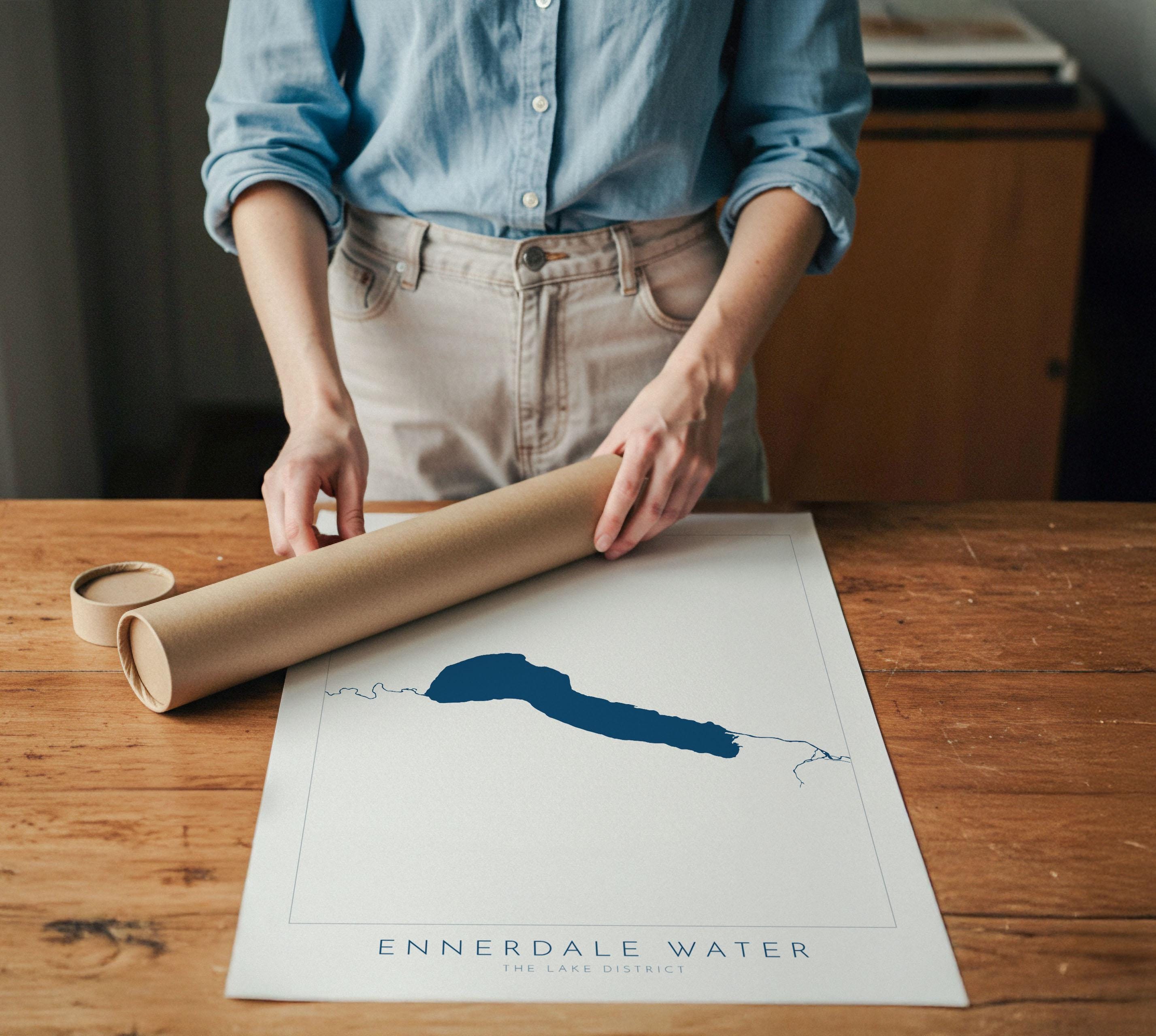 Ennerdale Water Print, The Lake District Map, National Park Print, Travel Poster, Map Art, Cumbria, The Lakes