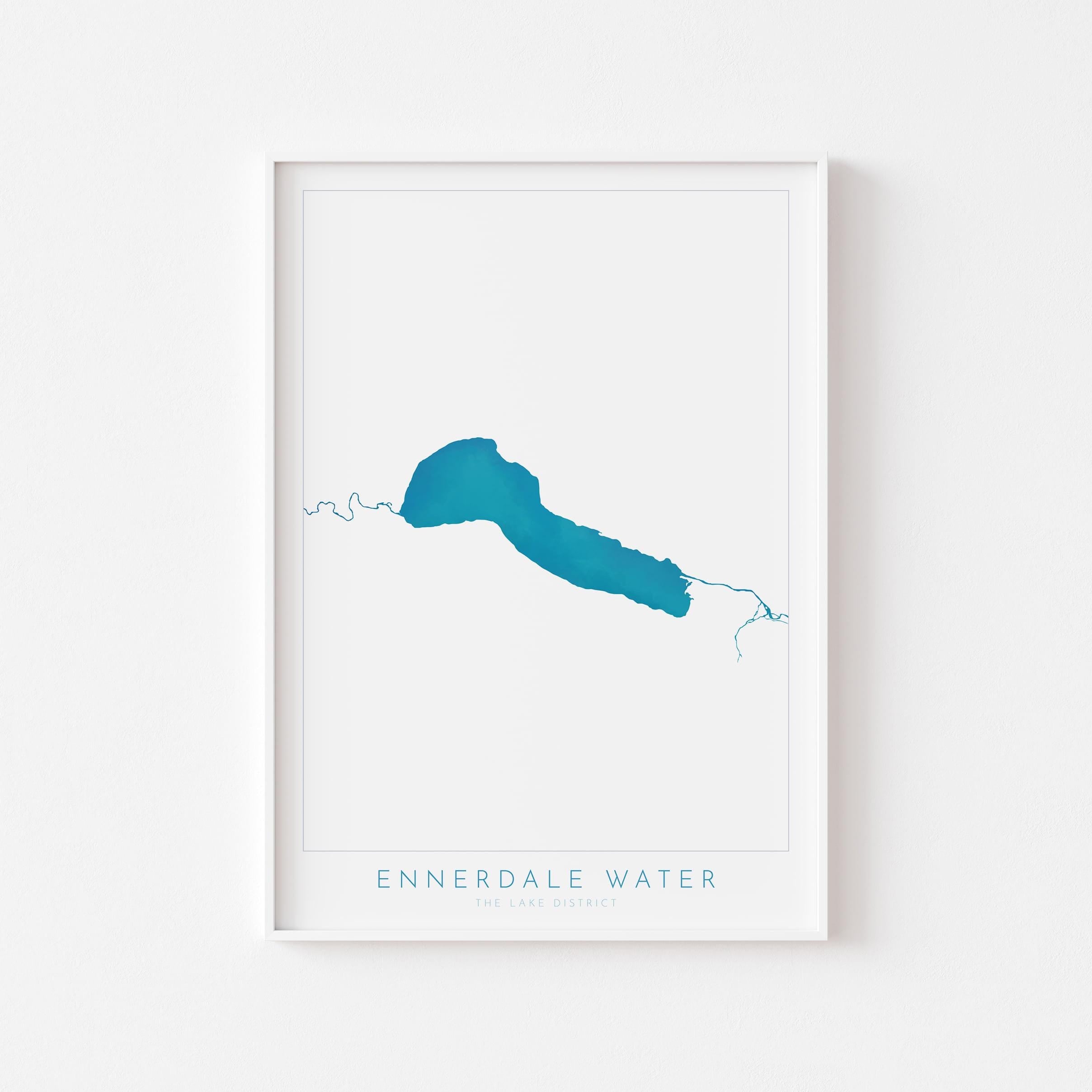 Ennerdale Water Print, The Lake District Map, National Park Print, Travel Poster, Map Art, Cumbria, The Lakes