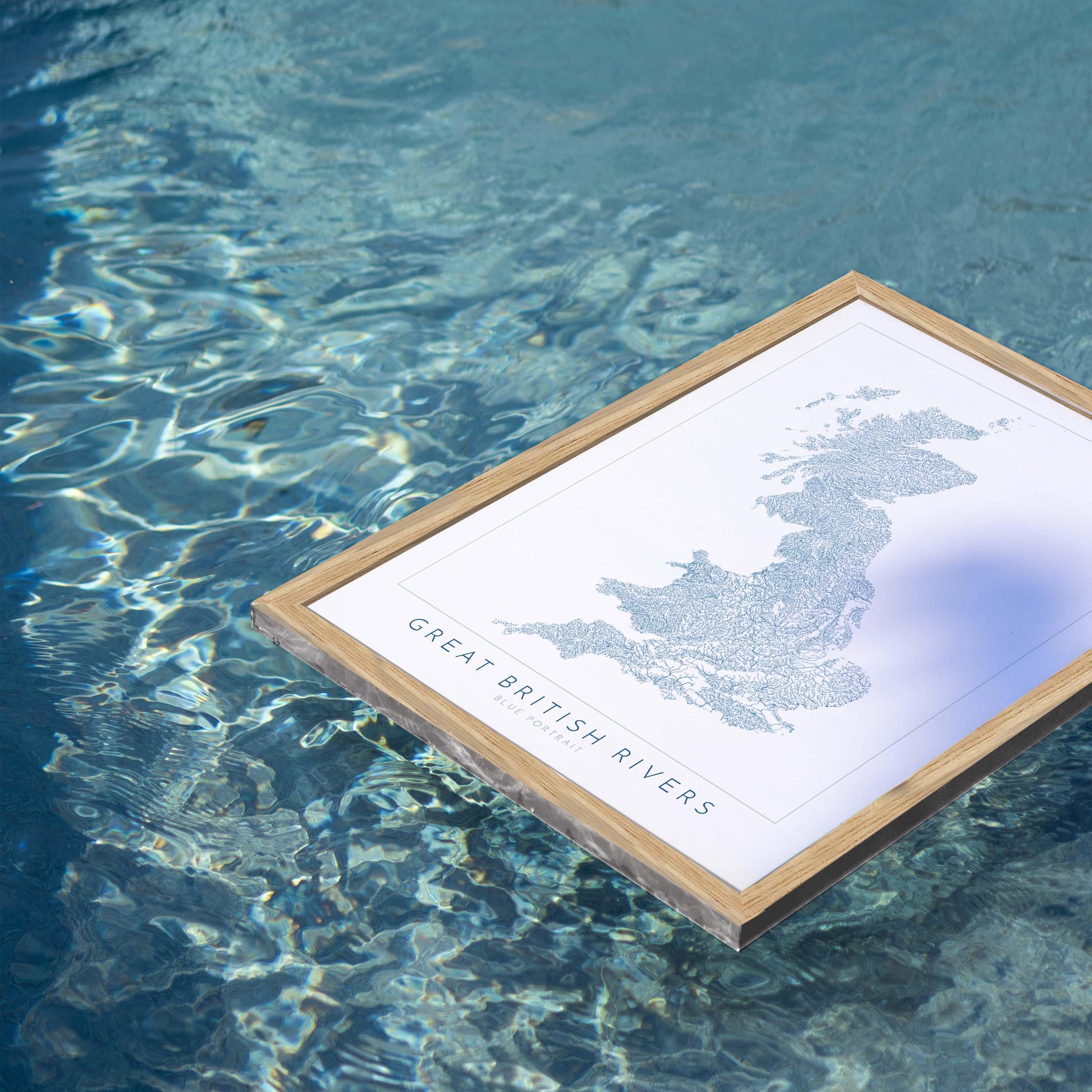 Great British Rivers Art - UK Rivers Map, Great Britain Rivers Map, United Kingdom Map, River Art