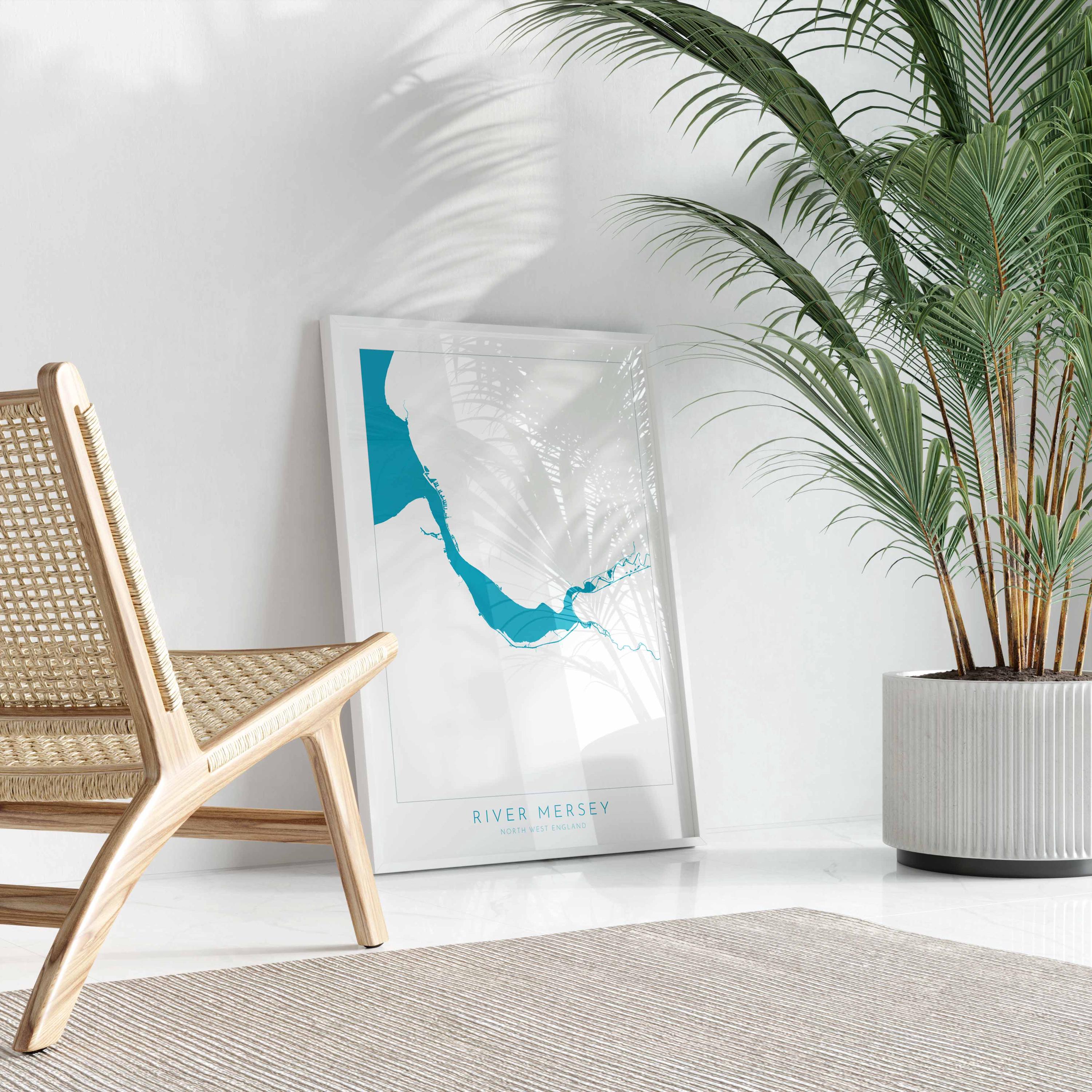 River Mersey Map Art - Liverpool Map, UK river Map, Merseyside Map Art, Art Print, Liverpool Art, The Wirral