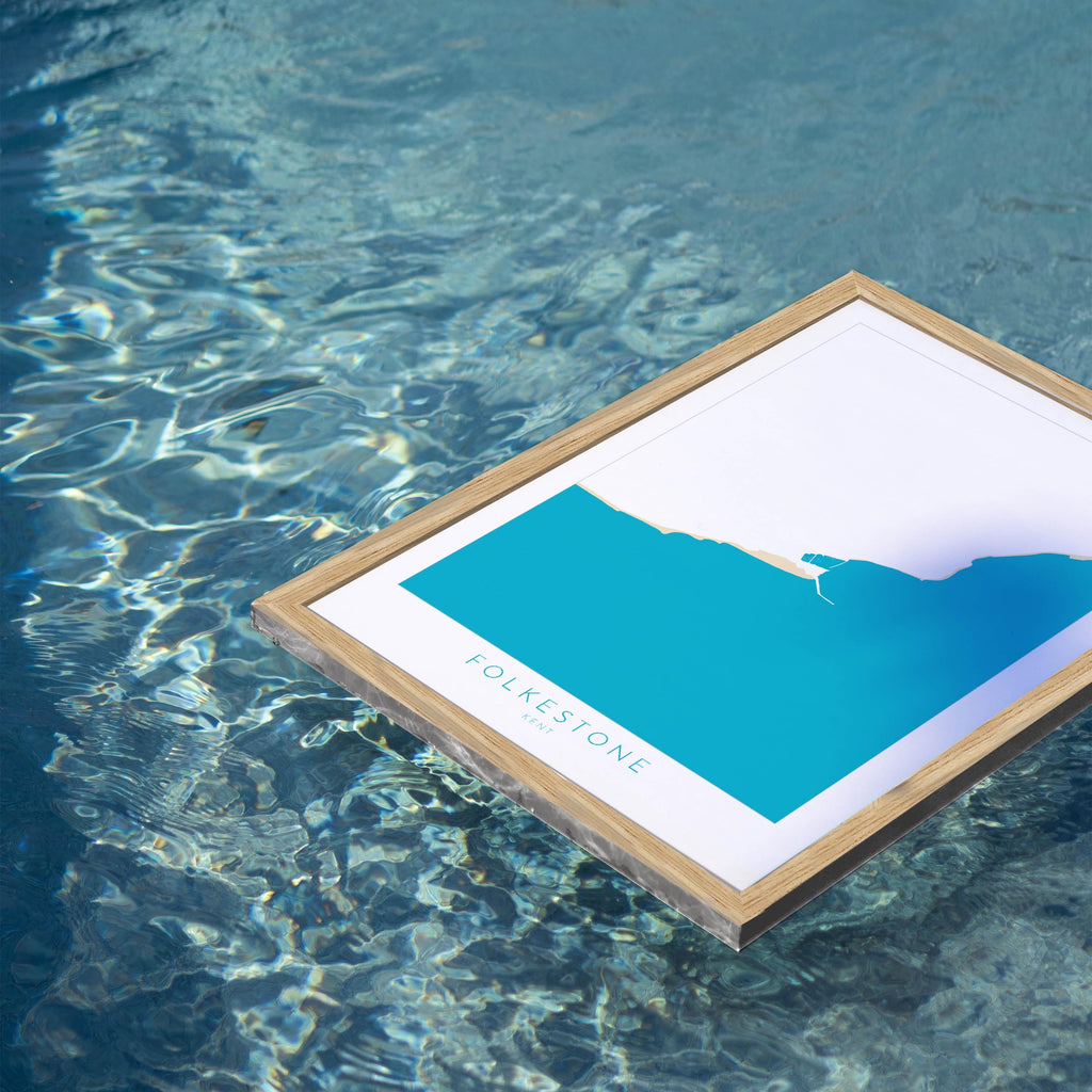 Folkestone Map Print - Folkestone Art Poster, Kent Map Art, Folkestone Travel Poster, Kent Coast, A1, A2, A3, A4, Folkestone Beach Art, UK