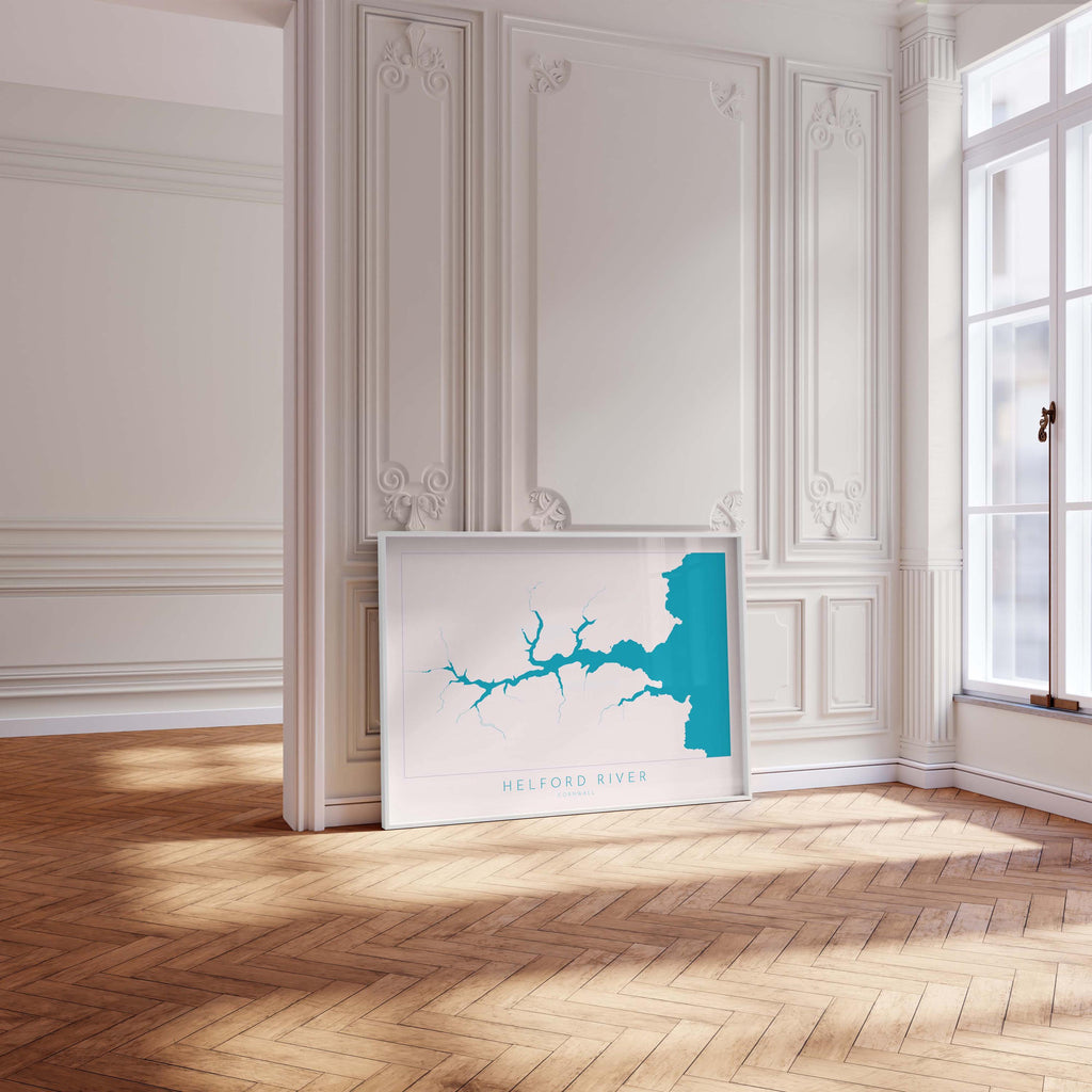 Helford River Map Art Print - Cornwall Map, Helford Travel Poster, Cornwall Poster, Lizard Peninsula Map, Cornish Coast Print, Cornwall Gift