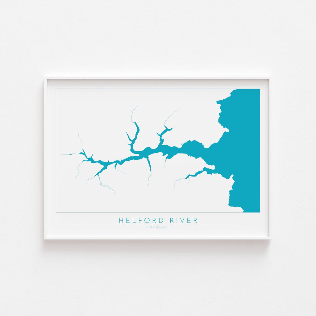 Helford River Map Art Print - Cornwall Map, Helford Travel Poster, Cornwall Poster, Lizard Peninsula Map, Cornish Coast Print, Cornwall Gift