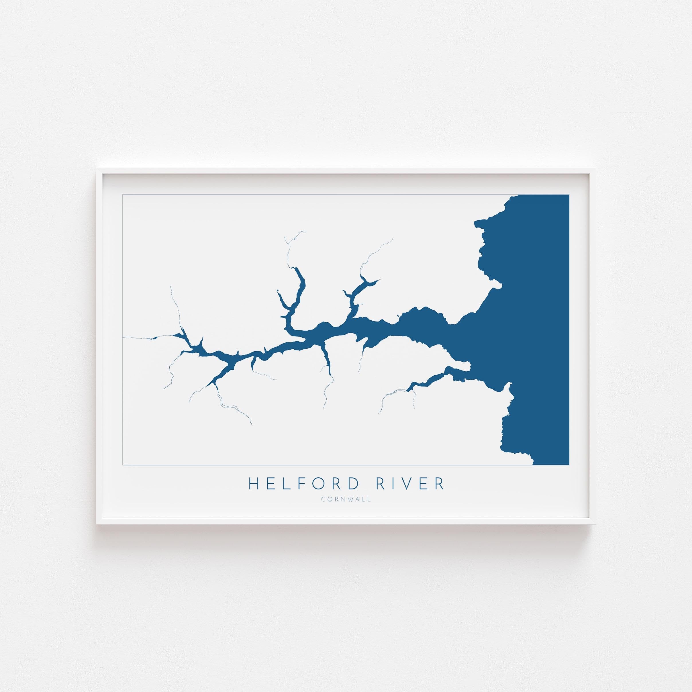 Helford River Map Art Print - Cornwall Map, Helford Travel Poster, Cornwall Poster, Lizard Peninsula Map, Cornish Coast Print, Cornwall Gift