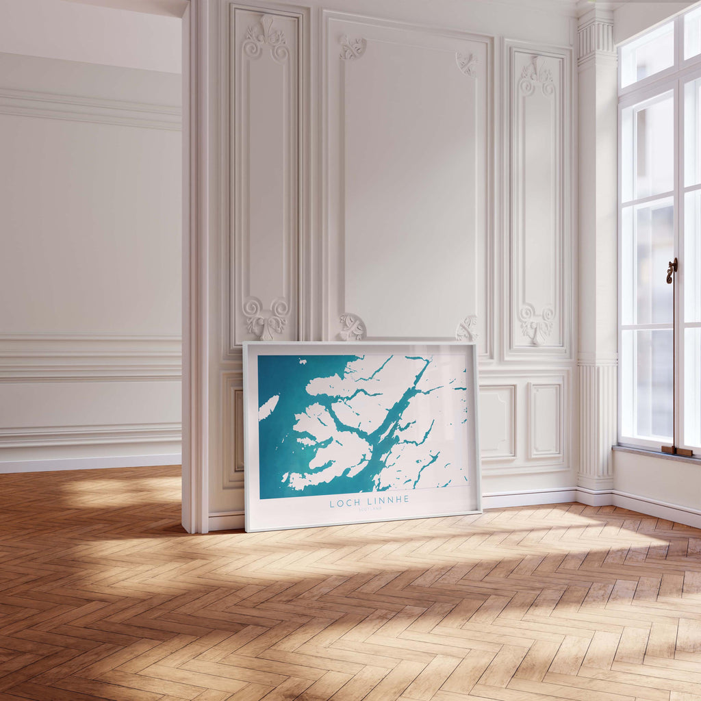 Loch Linnhe Map Art Print - Isle of Mull Map, Scotland Coast Map, Highlands Wall Art, Loch Map, Scottish Lochs, Scotland Art Gift, UK Map