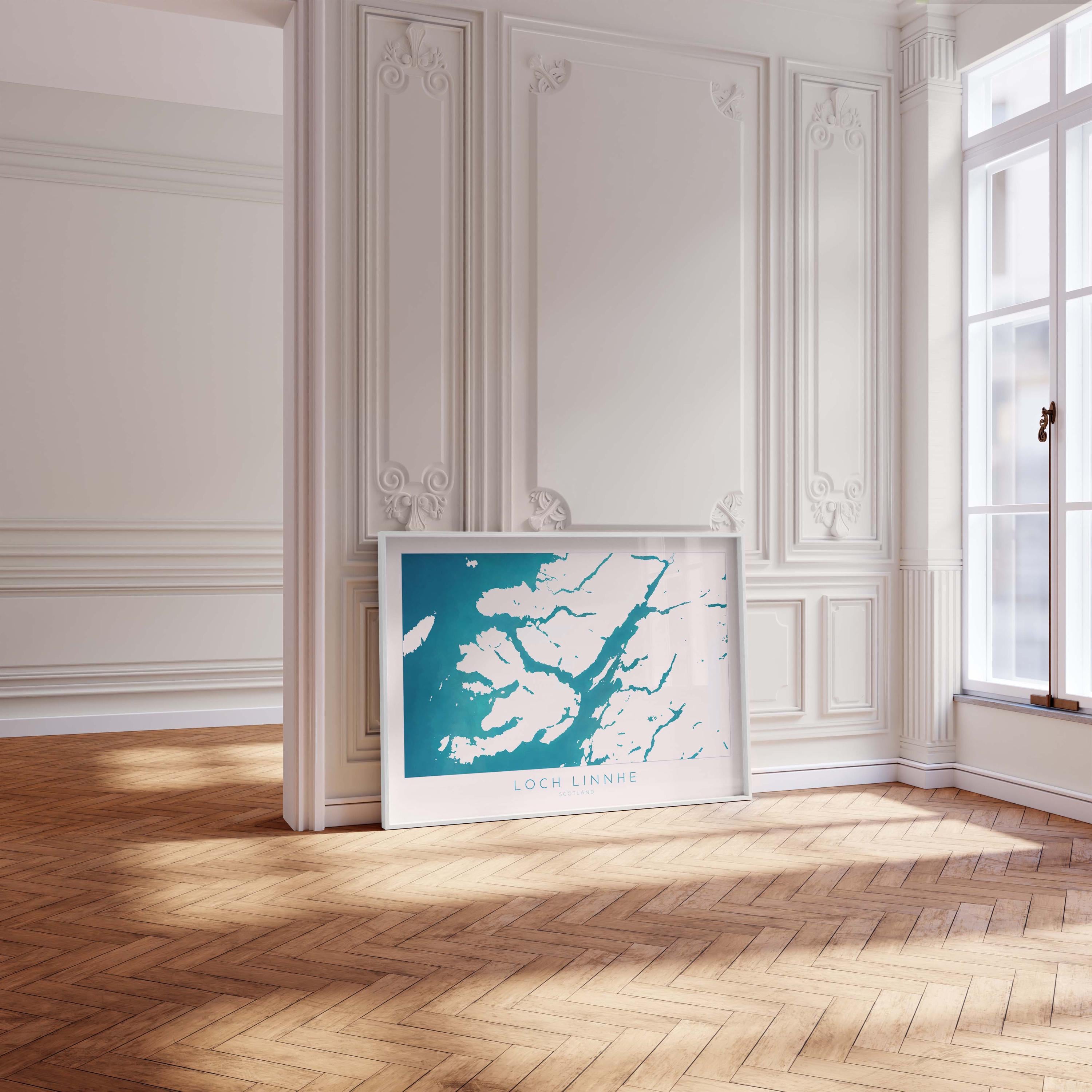 Loch Linnhe Map Art Print - Isle of Mull Map, Scotland Coast Map, Highlands Wall Art, Loch Map, Scottish Lochs, Scotland Art Gift, UK Map