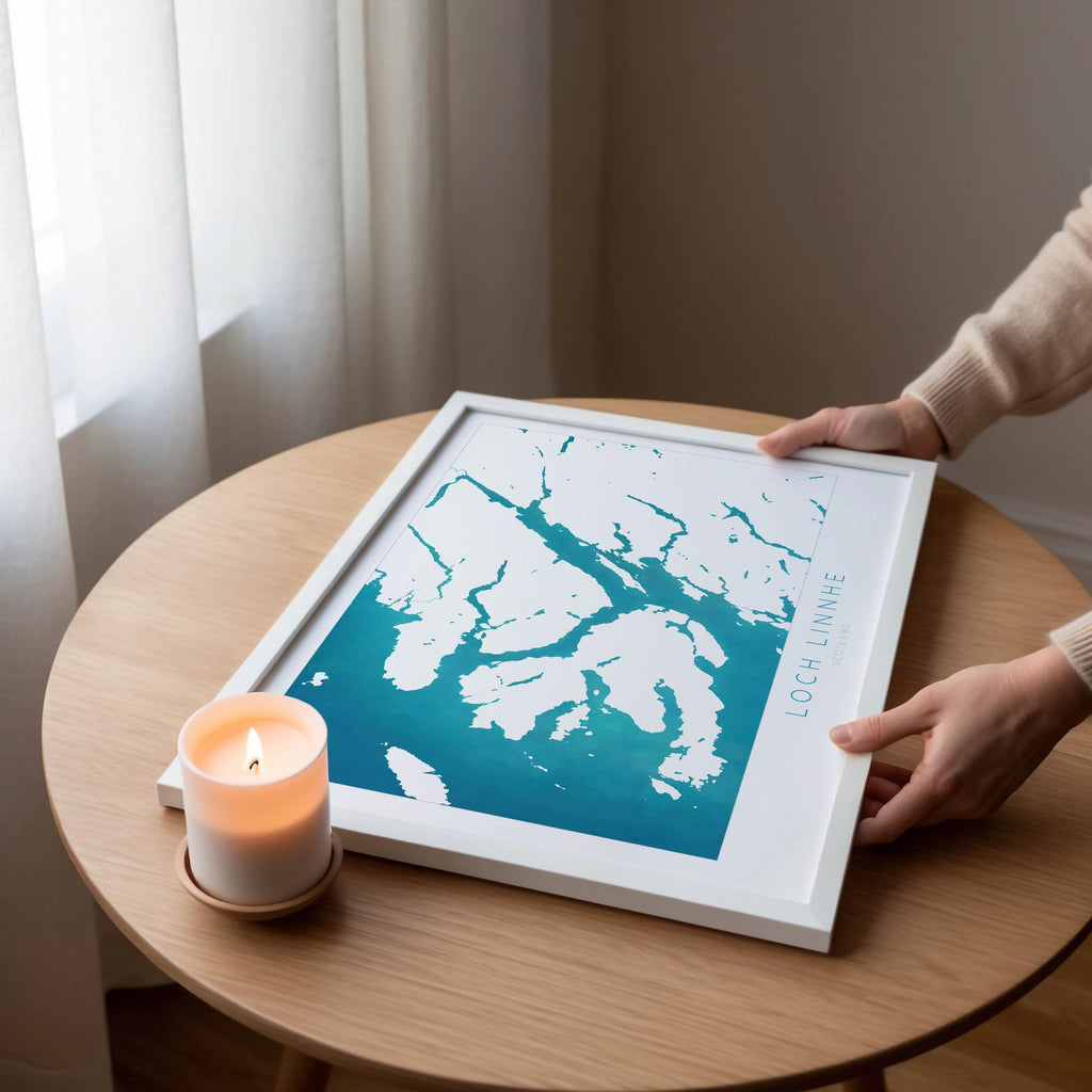 Loch Linnhe Map Art Print - Isle of Mull Map, Scotland Coast Map, Highlands Wall Art, Loch Map, Scottish Lochs, Scotland Art Gift, UK Map