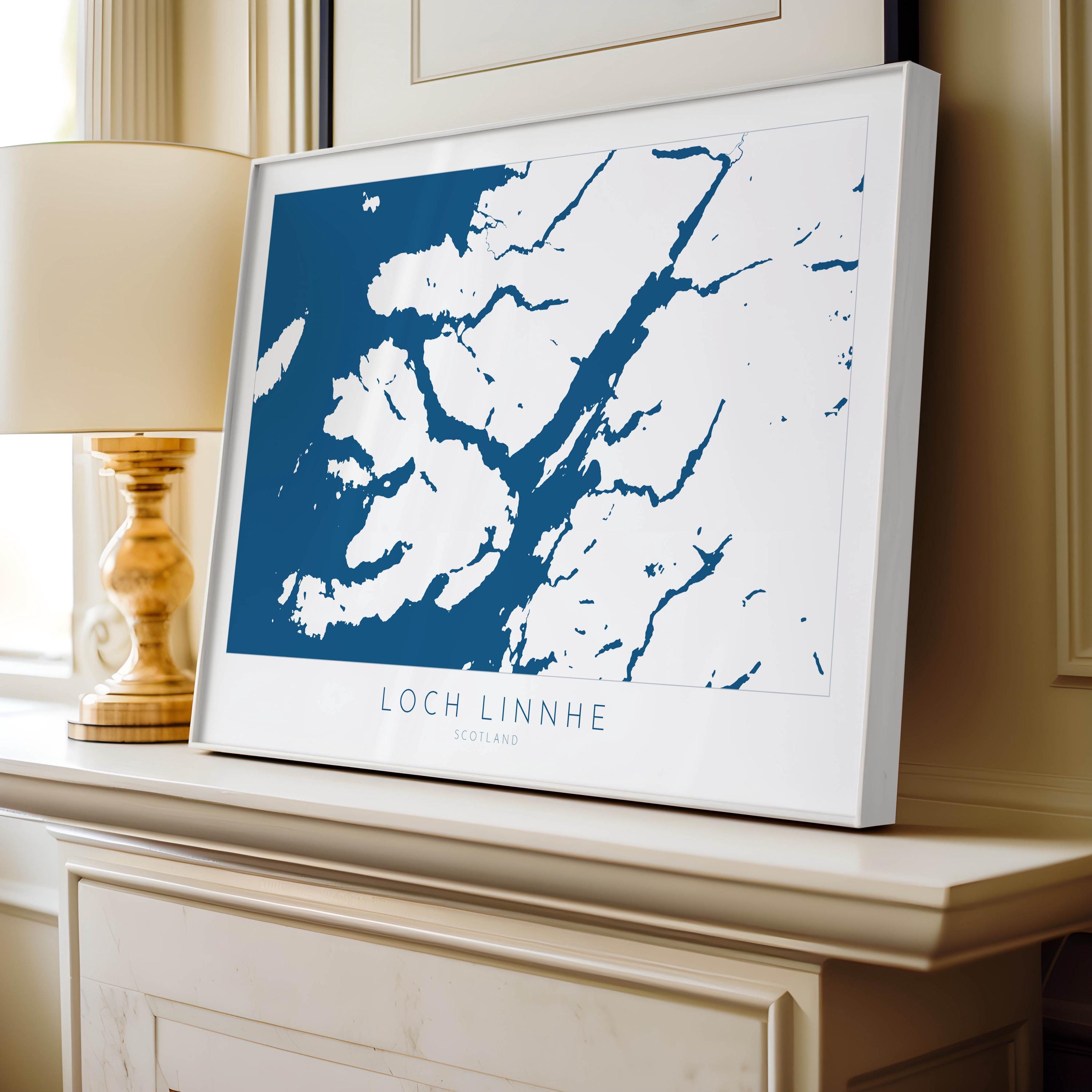 Loch Linnhe Map Art Print - Isle of Mull Map, Scotland Coast Map, Highlands Wall Art, Loch Map, Scottish Lochs, Scotland Art Gift, UK Map