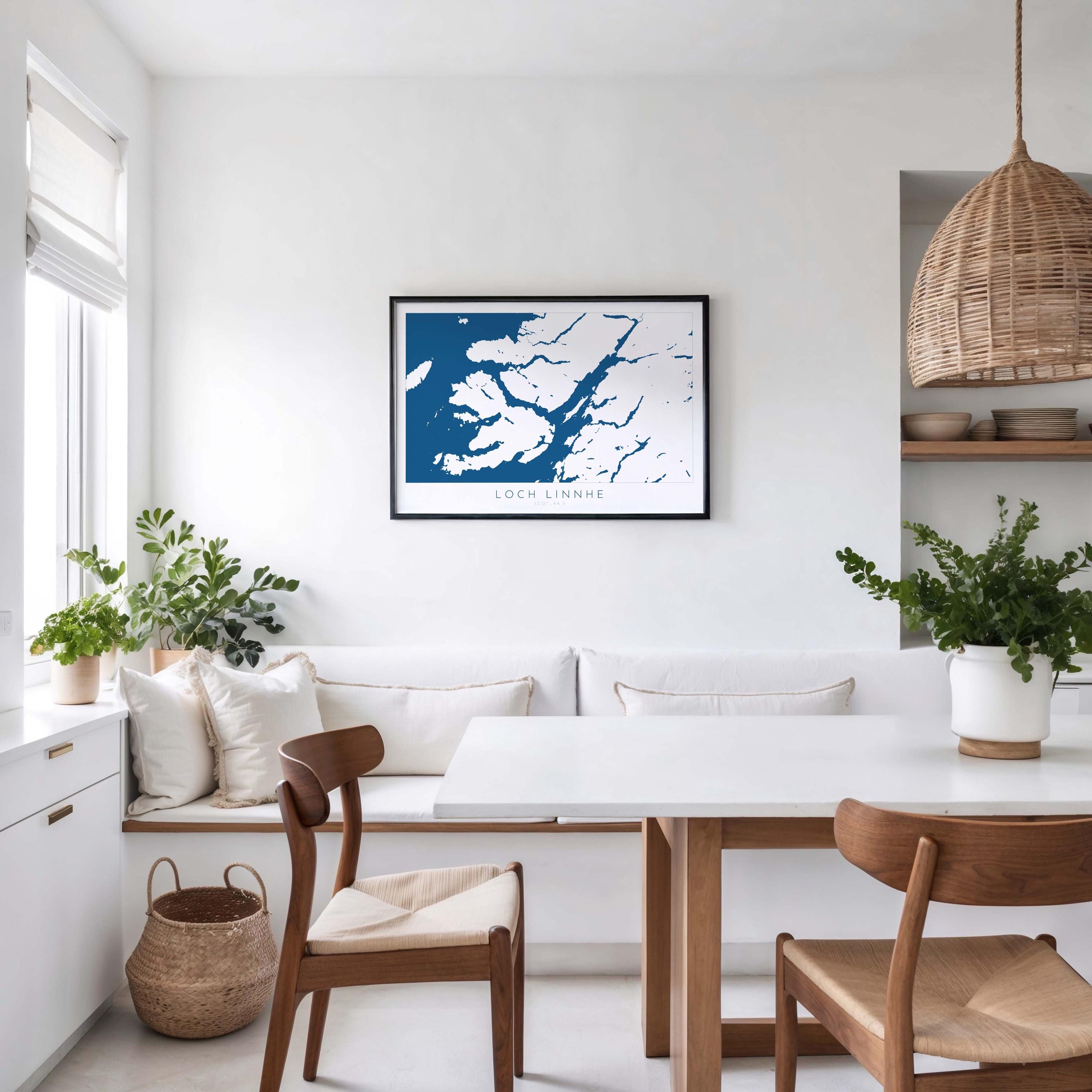 Loch Linnhe Map Art Print - Isle of Mull Map, Scotland Coast Map, Highlands Wall Art, Loch Map, Scottish Lochs, Scotland Art Gift, UK Map