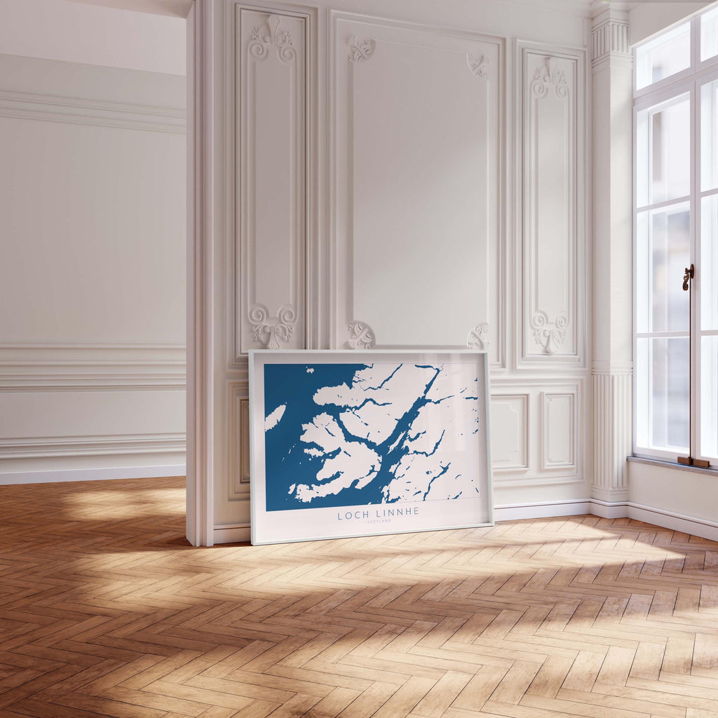 Loch Linnhe Map Art Print - Isle of Mull Map, Scotland Coast Map, Highlands Wall Art, Loch Map, Scottish Lochs, Scotland Art Gift, UK Map