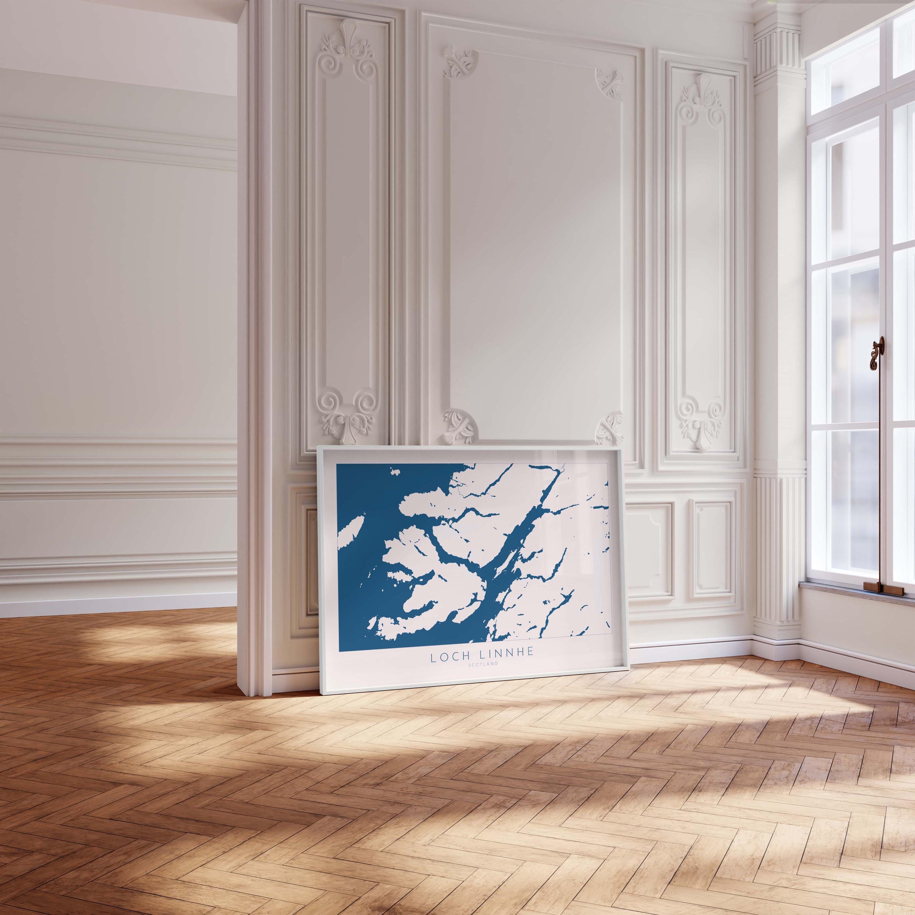 Loch Linnhe Map Art Print - Isle of Mull Map, Scotland Coast Map, Highlands Wall Art, Loch Map, Scottish Lochs, Scotland Art Gift, UK Map