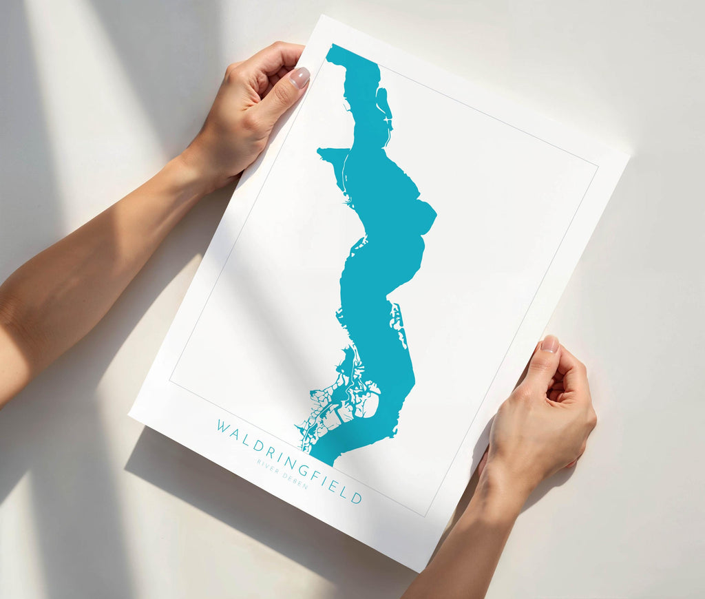 Waldringfield - River Deben, Woodbridge, Suffolk Map, Suffolk Coast, Suffolk Travel Print, Woodbridge Map, Suffolk Art