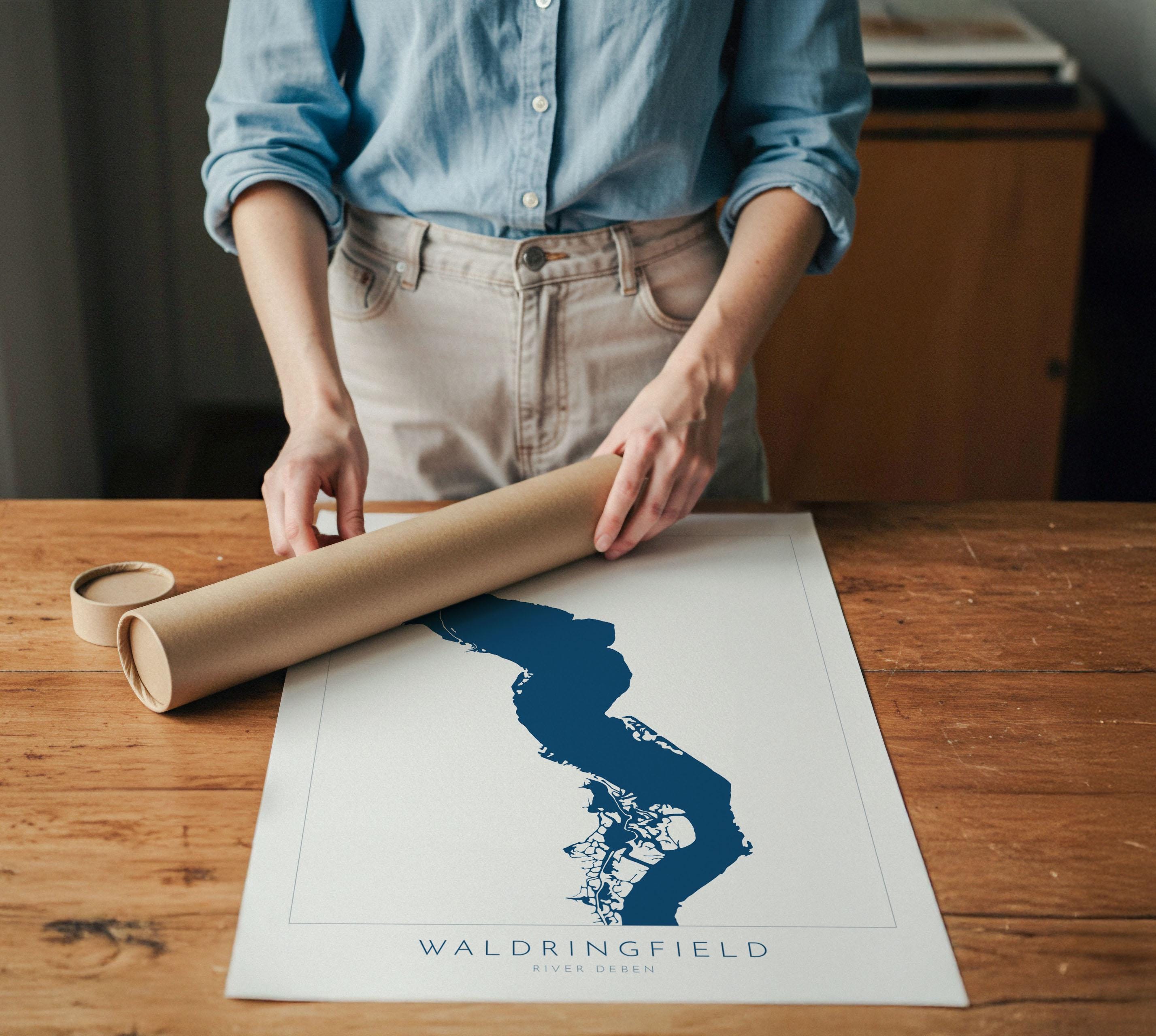 Waldringfield - River Deben, Woodbridge, Suffolk Map, Suffolk Coast, Suffolk Travel Print, Woodbridge Map, Suffolk Art