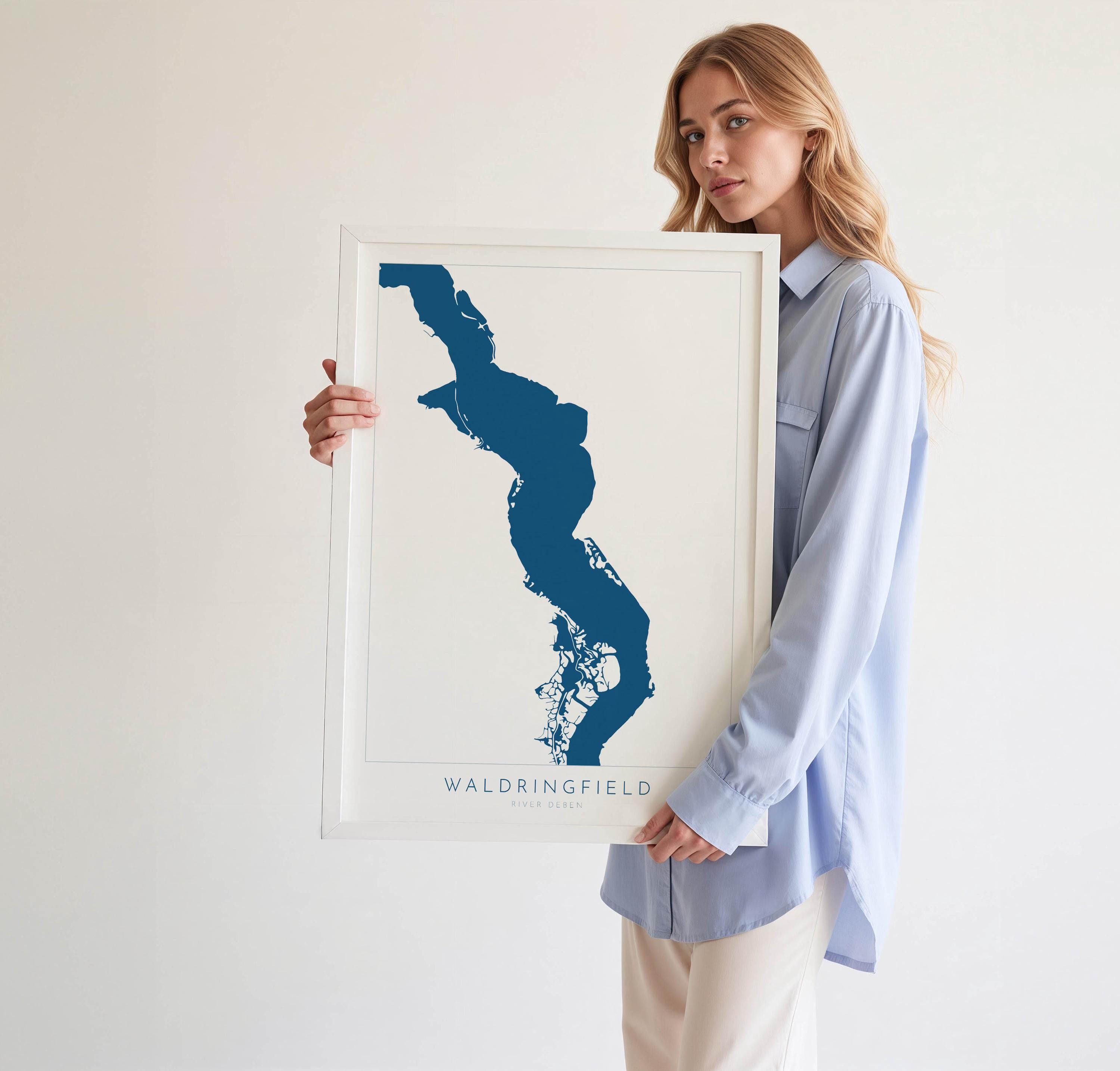 Waldringfield - River Deben, Woodbridge, Suffolk Map, Suffolk Coast, Suffolk Travel Print, Woodbridge Map, Suffolk Art