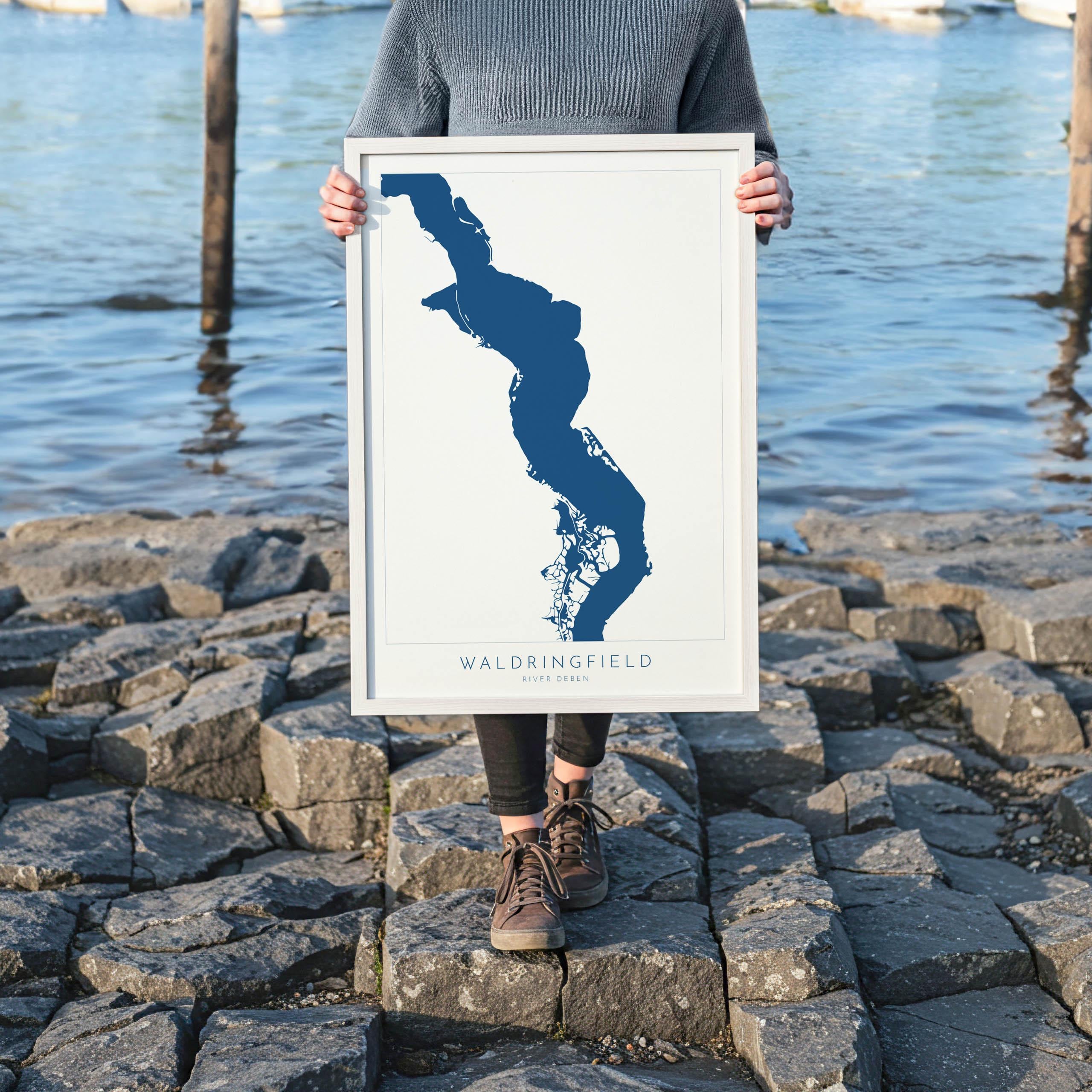 Waldringfield - River Deben, Woodbridge, Suffolk Map, Suffolk Coast, Suffolk Travel Print, Woodbridge Map, Suffolk Art