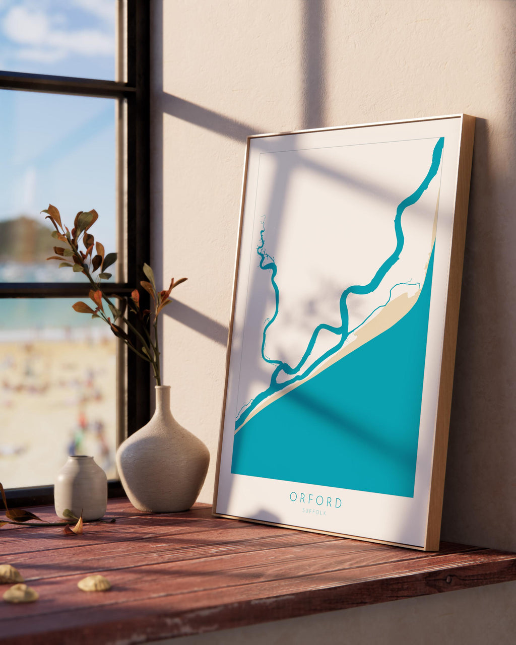 Orford Map Art - Suffolk Map, River Alde, Orford Suffolk Art, Suffolk Coast, Suffolk Travel Print