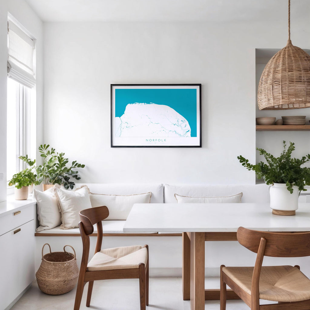 Norfolk Map Art Print - Norfolk Coast Poster, Norfolk Travel Print, Norfolk Rivers, Blakeney Point, Cromer art, Burnham Market, Holkham Art