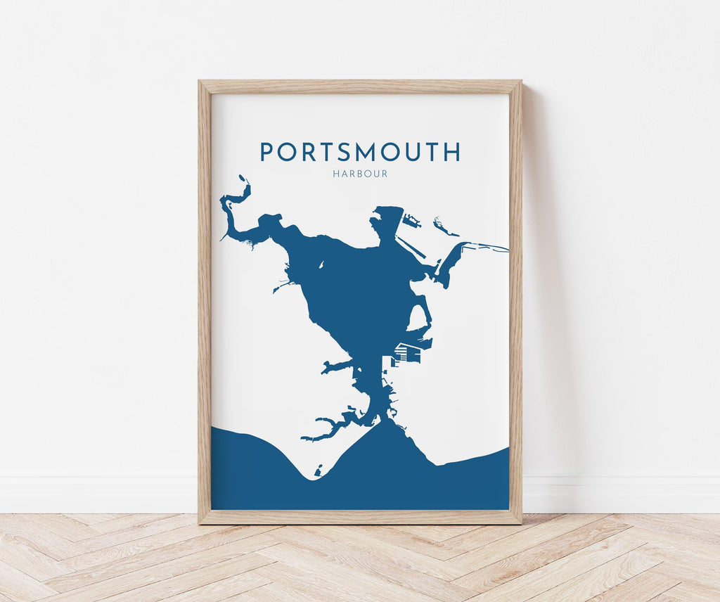 Portsmouth Map Art - Portsmouth Harbour Map Art, Portsmouth Docks UK Map Art, Portsmouth Travel Print, Hampshire Map, UK City Map Art