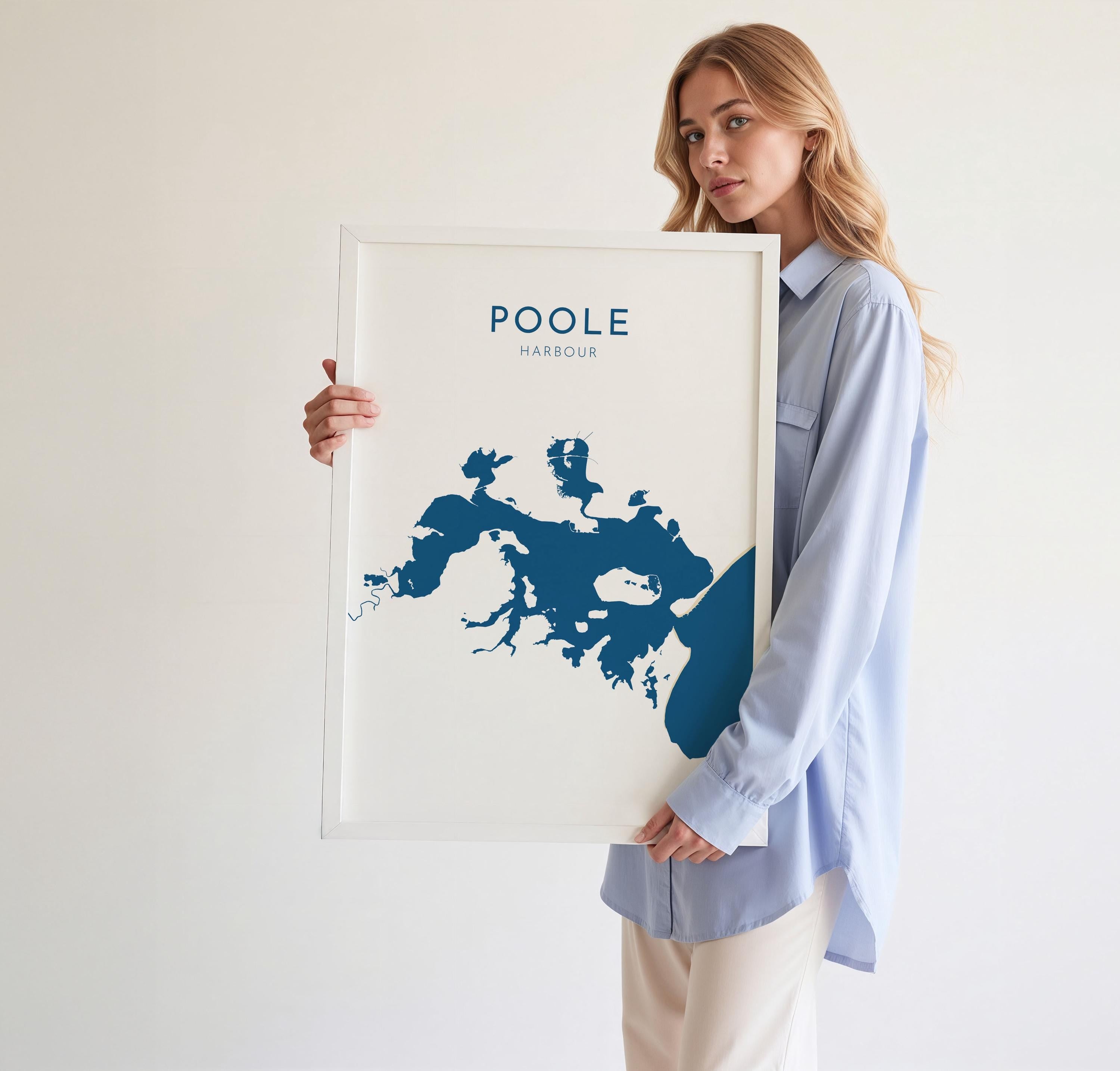 Poole Map Art - Poole Harbour Map Art, Poole Dorset Map, Poole UK, Poole Travel Print, Brownsea Island Map, Dorset Art Print