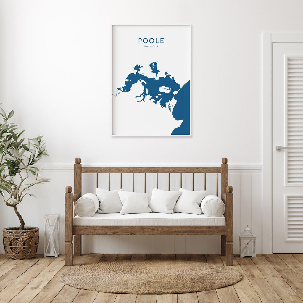 Poole Map Art - Poole Harbour Map Art, Poole Dorset Map, Poole UK, Poole Travel Print, Brownsea Island Map, Dorset Art Print