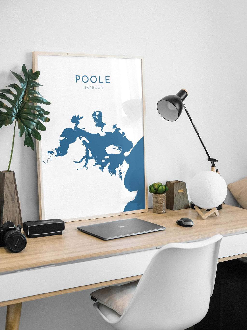 Poole Map Art - Poole Harbour Map Art, Poole Dorset Map, Poole UK, Poole Travel Print, Brownsea Island Map, Dorset Art Print