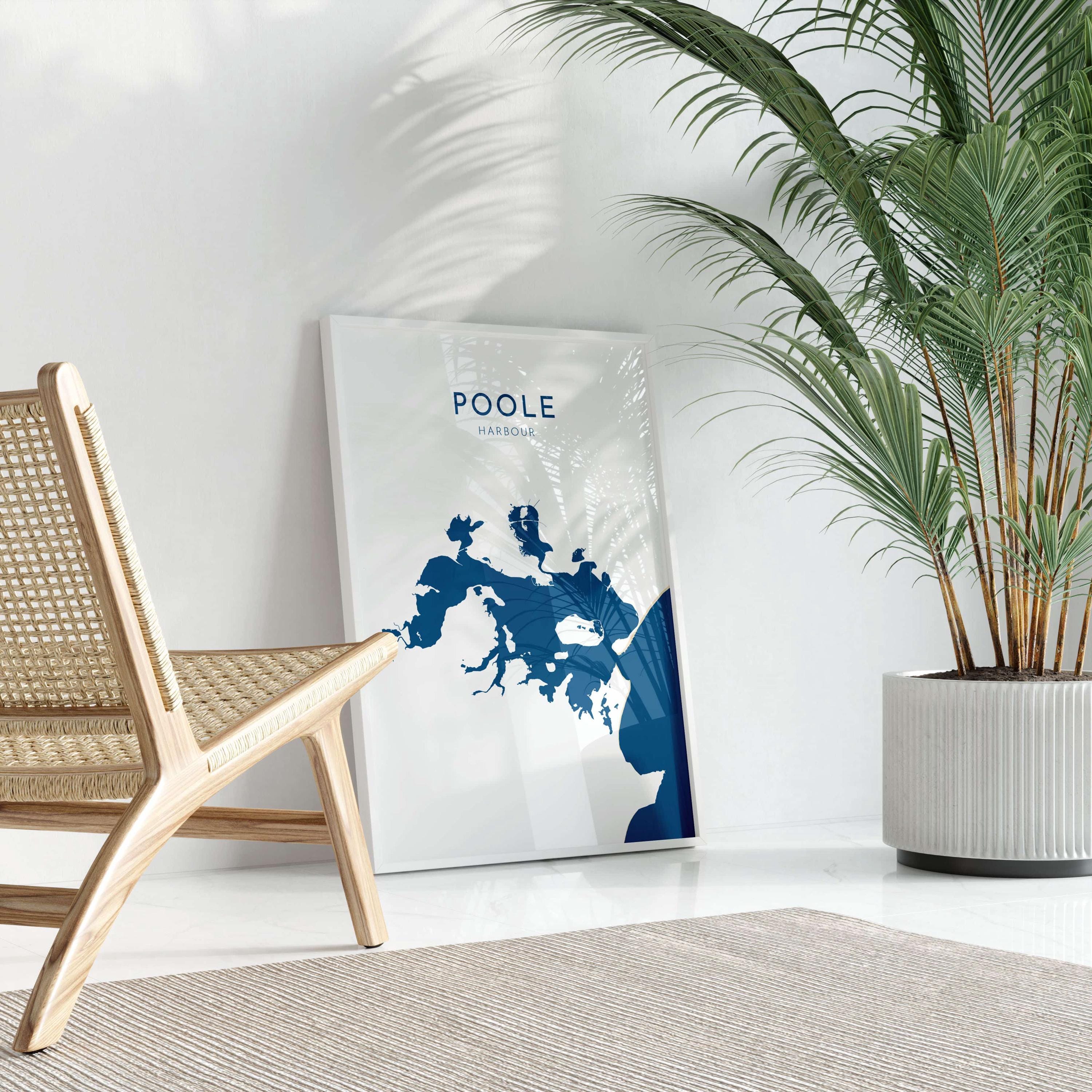 Poole Map Art - Poole Harbour Map Art, Poole Dorset Map, Poole UK, Poole Travel Print, Brownsea Island Map, Dorset Art Print