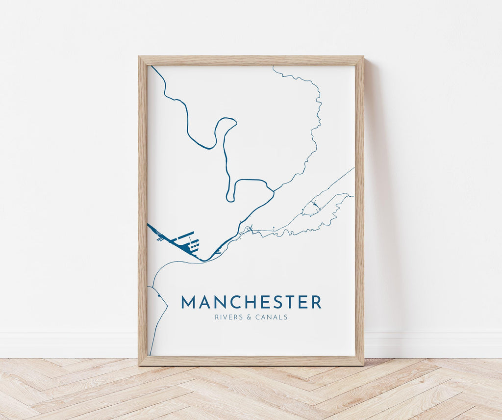 Manchester Map Art - Manchester Art UK, Manchester Travel Print, Nautical Décor, City Map Art, UK Cities
