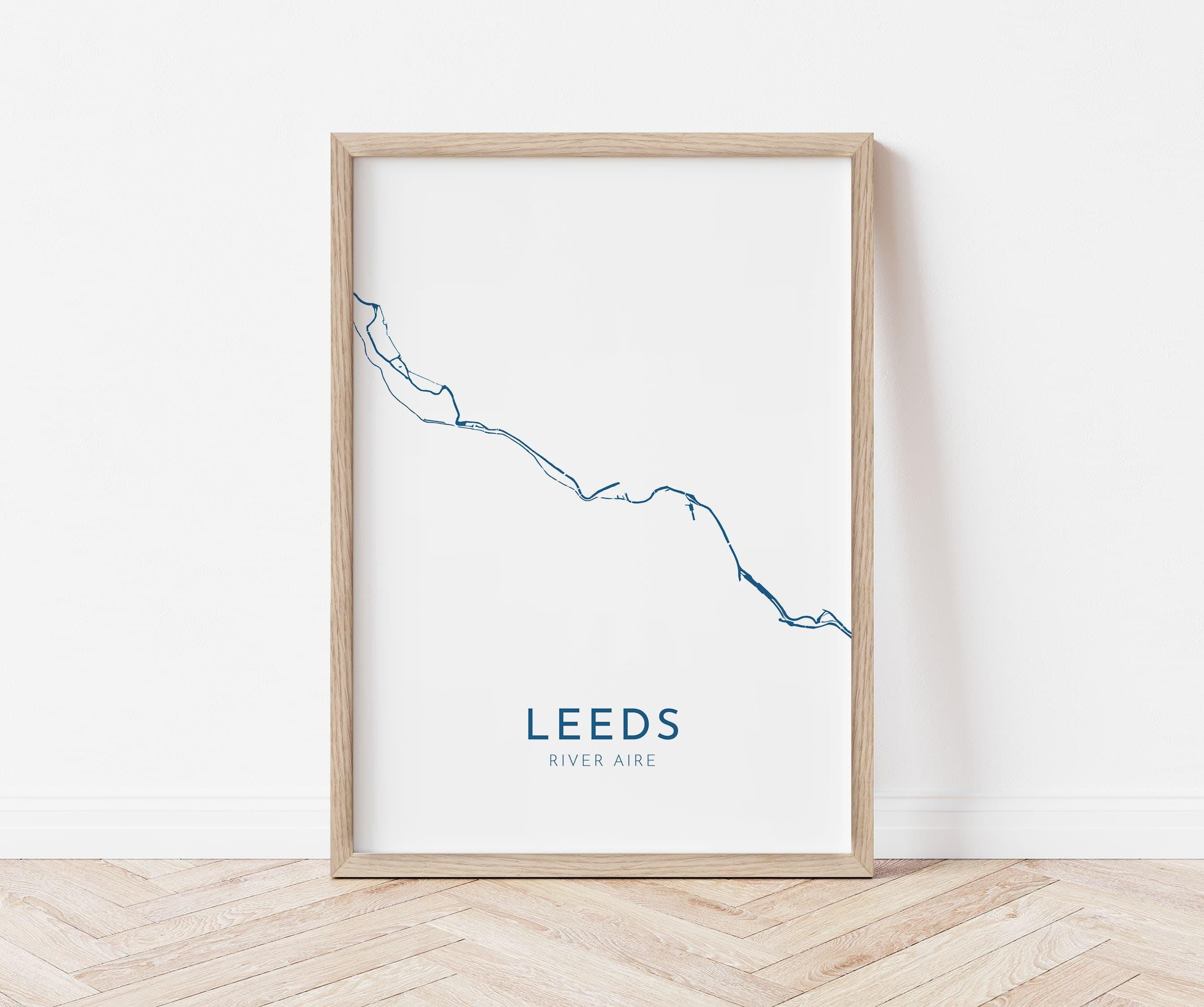 Leeds Map Art - Leeds UK Art Print, Leeds Yorkshire Map, Leeds Travel Print, Leeds Poster, A4, A3, A2, A1 Art Print, UK City Map