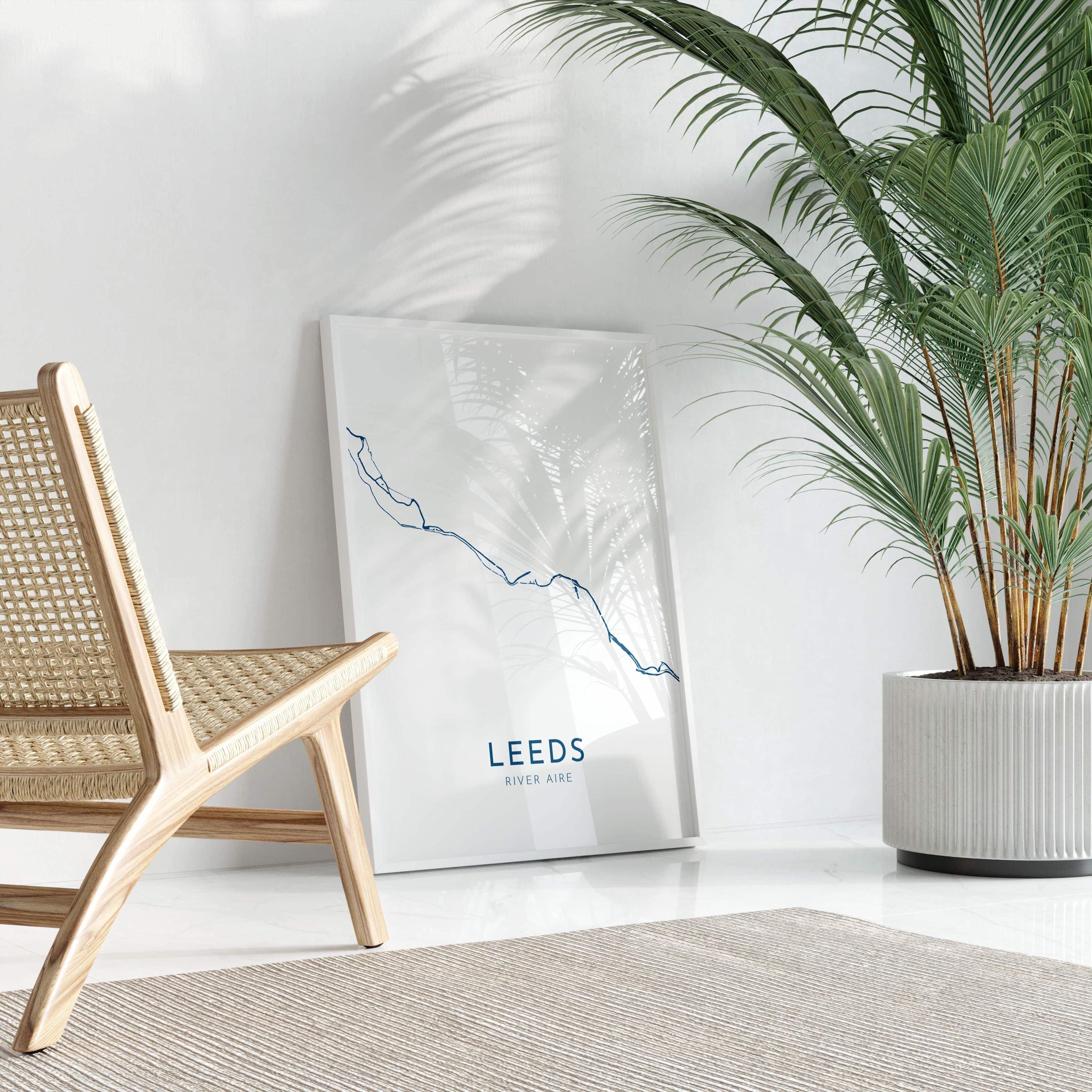 Leeds Map Art - Leeds UK Art Print, Leeds Yorkshire Map, Leeds Travel Print, Leeds Poster, A4, A3, A2, A1 Art Print, UK City Map