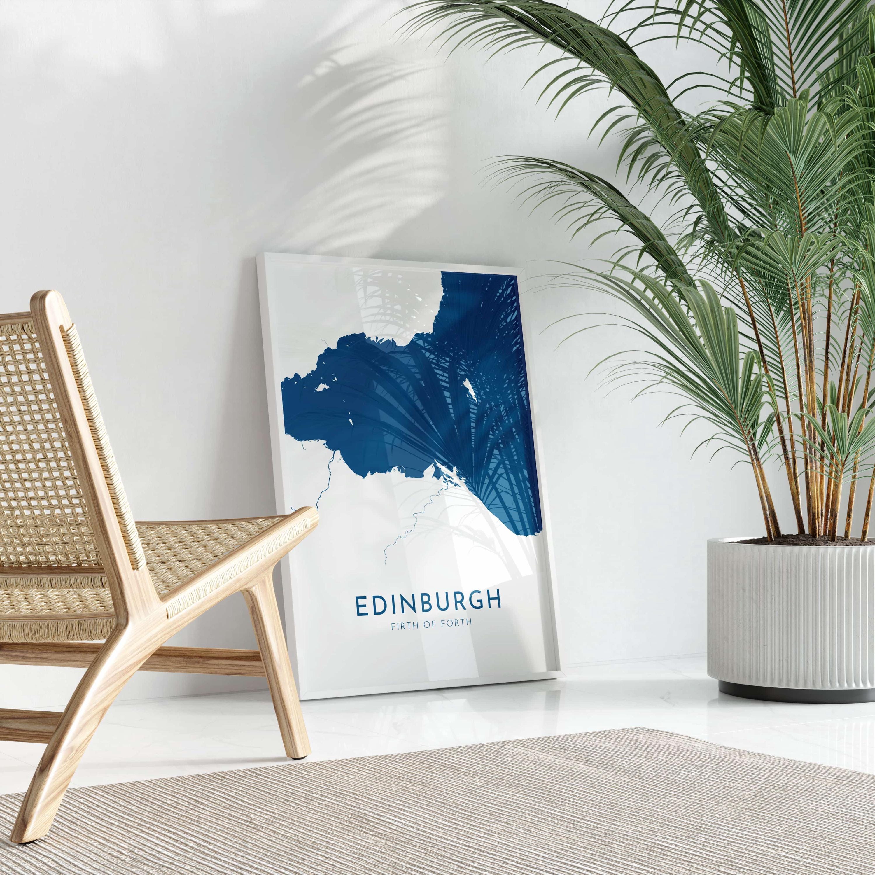 Edinburgh Map Art - Scotland Map Art, Edinburgh UK Map Art, Firth of Forth Map, Edinburgh Travel Print