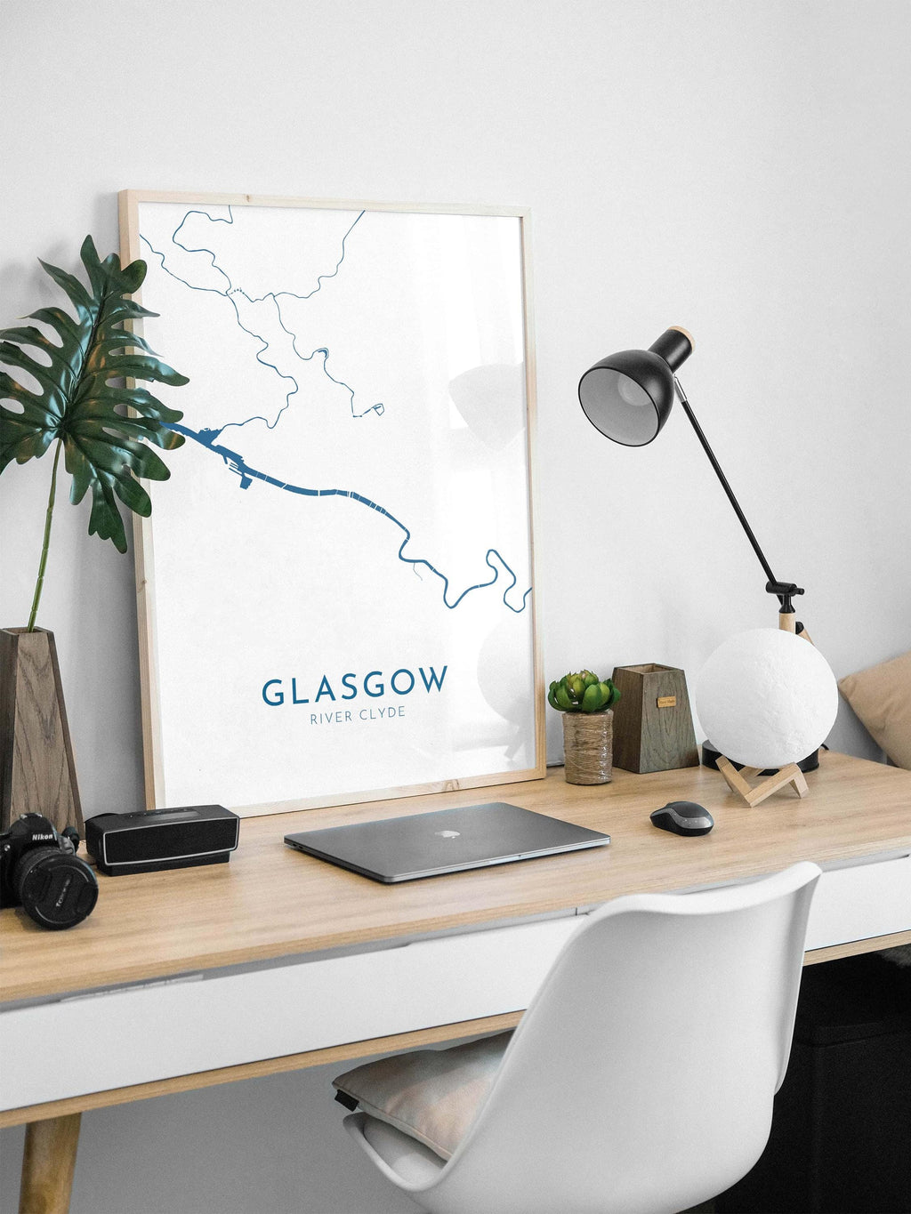 Glasgow Map Art - Scotland Map Art, Glasgow UK Map Art, Glasgow Travel Print, River Clyde Map, UK City Map Art, Scottish Art Print