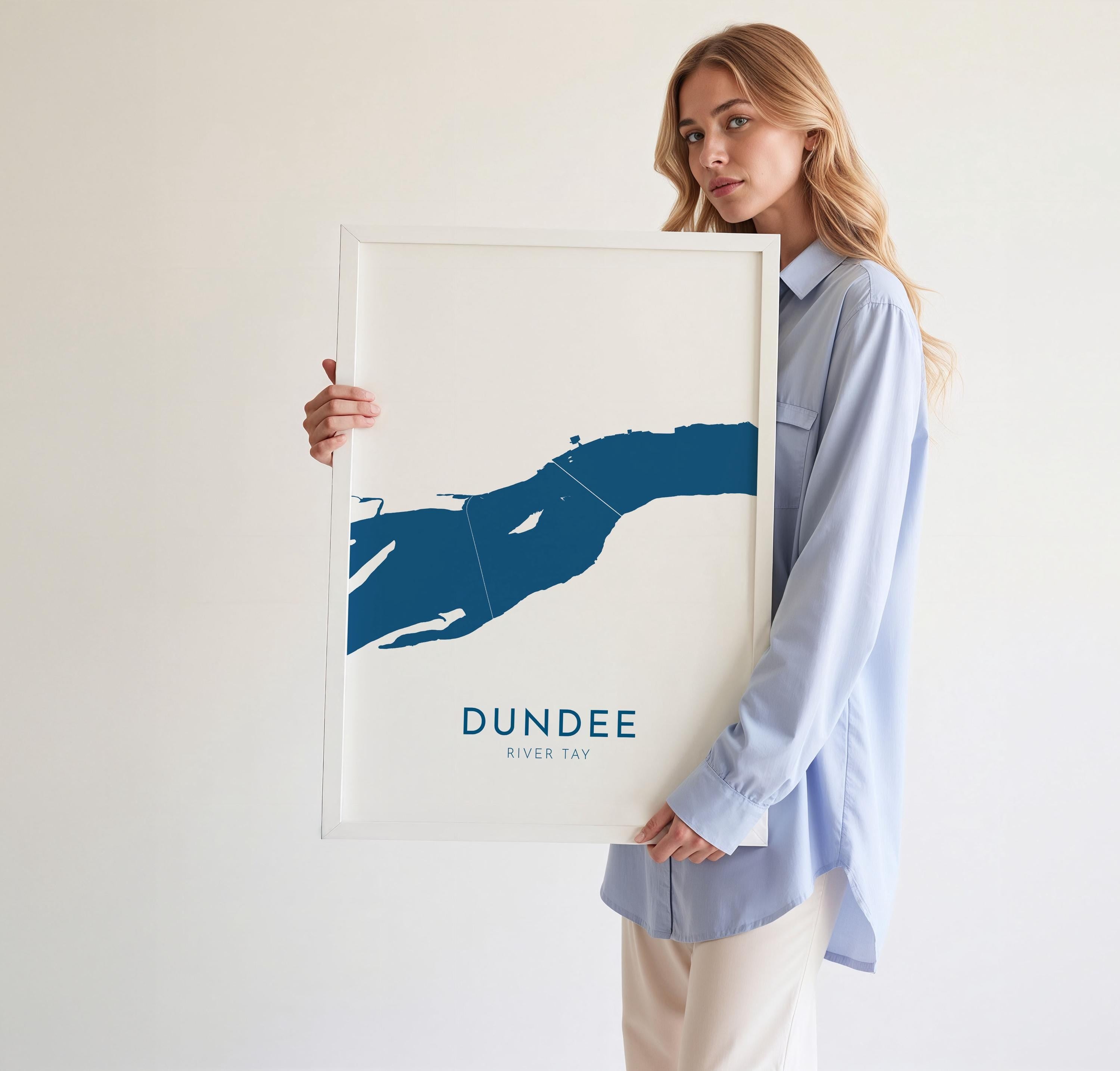 Dundee Map Art - Scotland Map Art, Dundee UK Map Art, River Tay Map, Dundee Travel Print