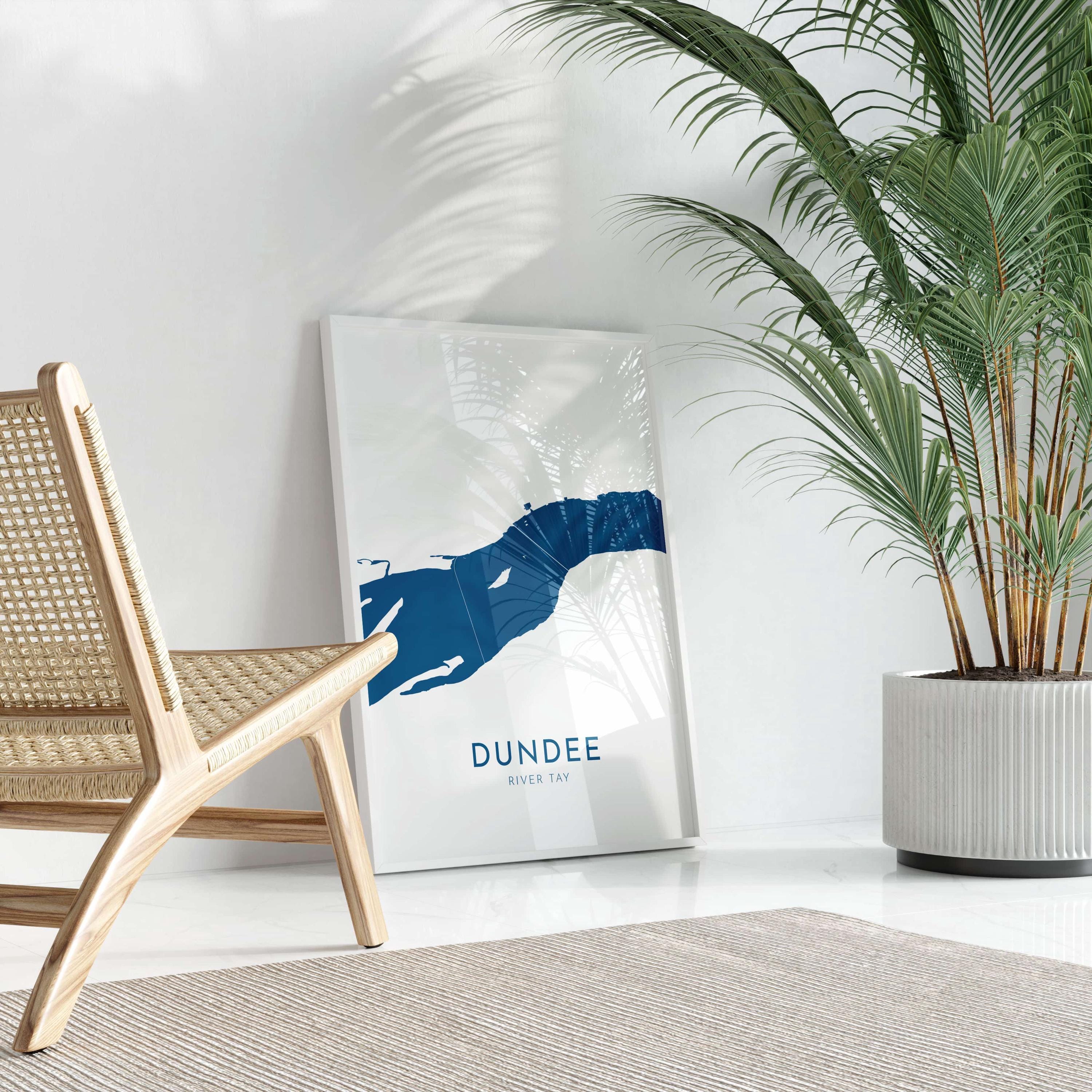 Dundee Map Art - Scotland Map Art, Dundee UK Map Art, River Tay Map, Dundee Travel Print