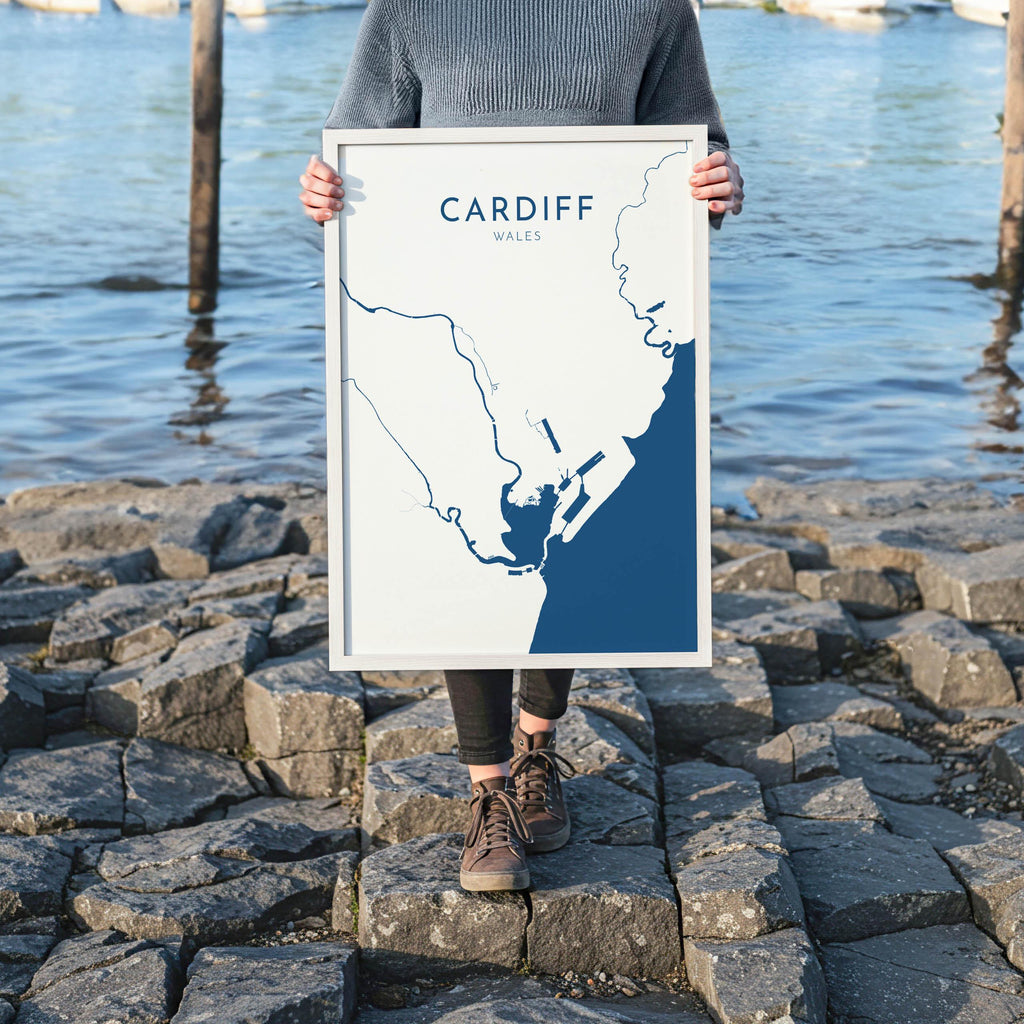 Cardiff Map Art - Wales Map Art, Cardiff UK Map Art, Cardiff Travel Print, UK City Map Art, Welsh Art Print, Welsh Coast