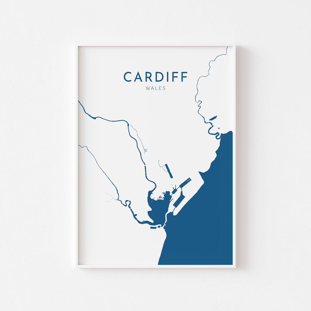 Cardiff Map Art - Wales Map Art, Cardiff UK Map Art, Cardiff Travel Print, UK City Map Art, Welsh Art Print, Welsh Coast