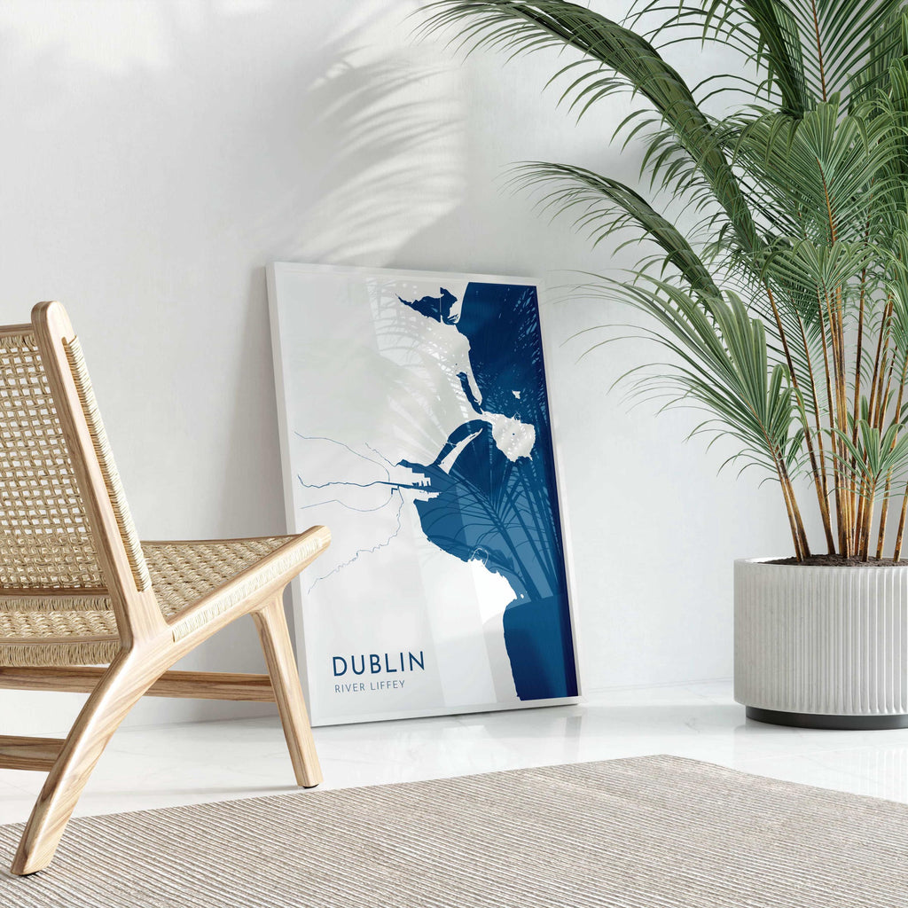 Dublin Map Art - Dublin River Liffey Map Art, Ireland Art Print, Ireland Wall Art, Dublin Travel Print, Ireland Map, Dublin City Map Poster