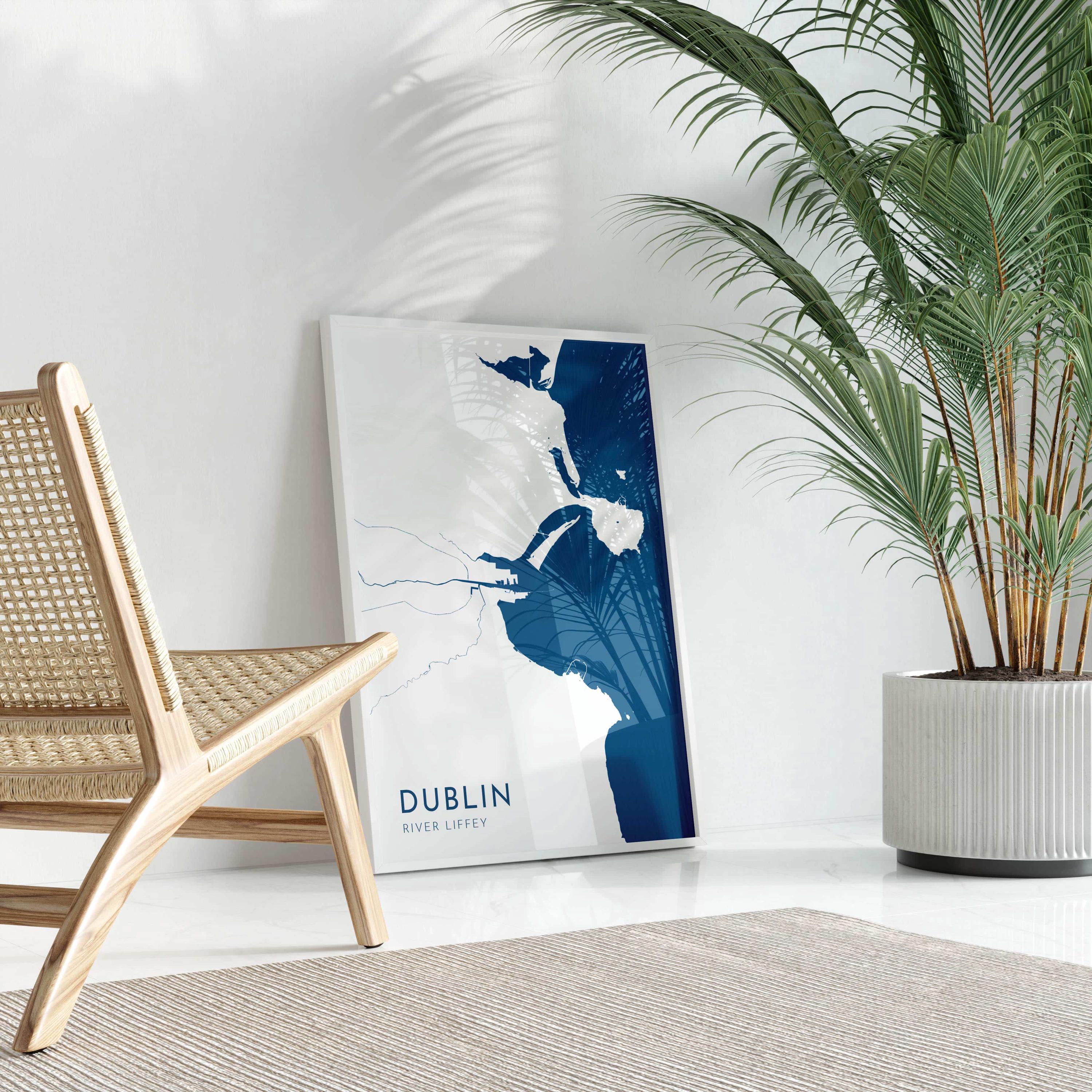 Dublin Map Art - Dublin River Liffey Map Art, Ireland Art Print, Ireland Wall Art, Dublin Travel Print, Ireland Map, Dublin City Map Poster