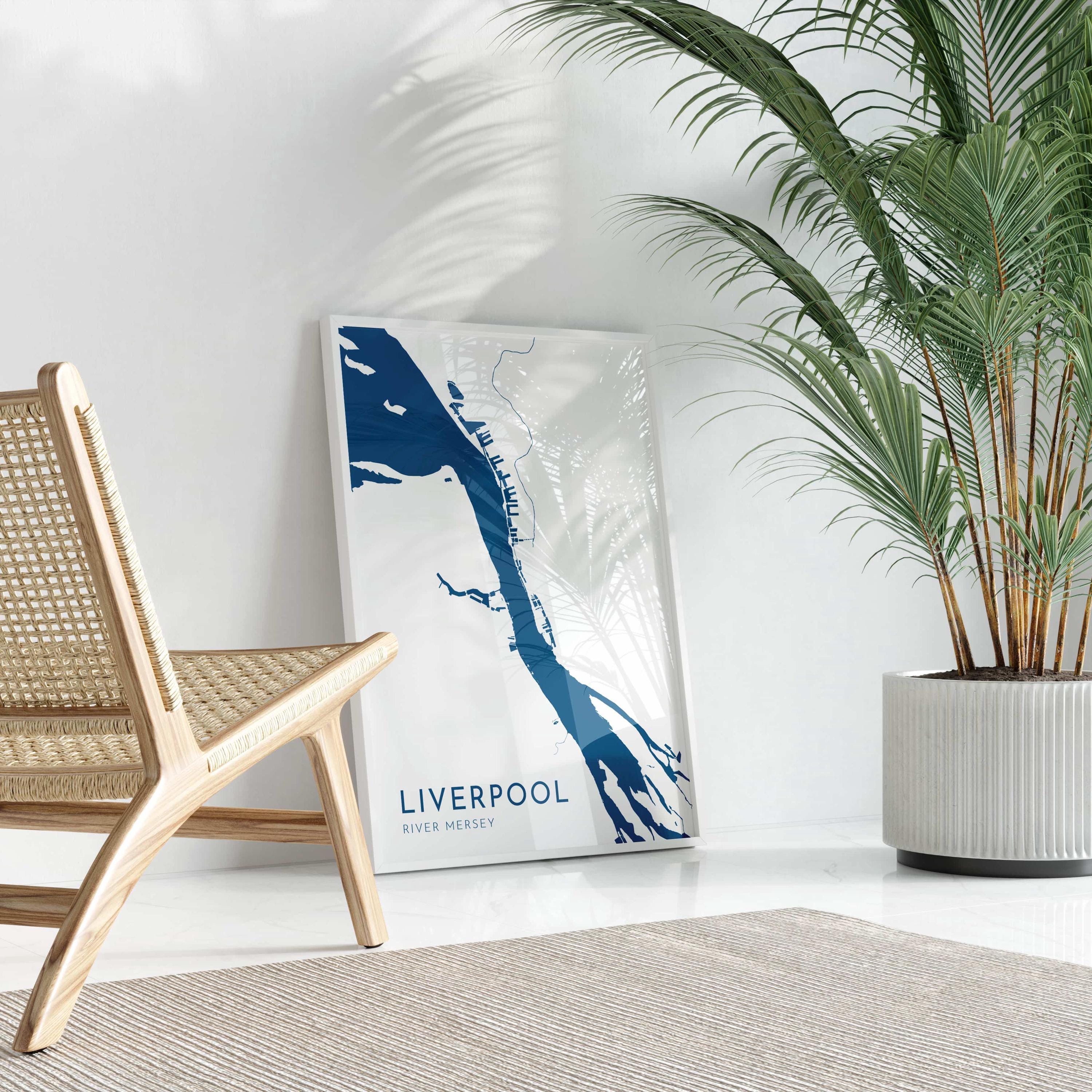 Liverpool Map Art - River Mersey Map, Liverpool Art, Liverpool Travel Print, Nautical Décor, City Map Art, UK Cities