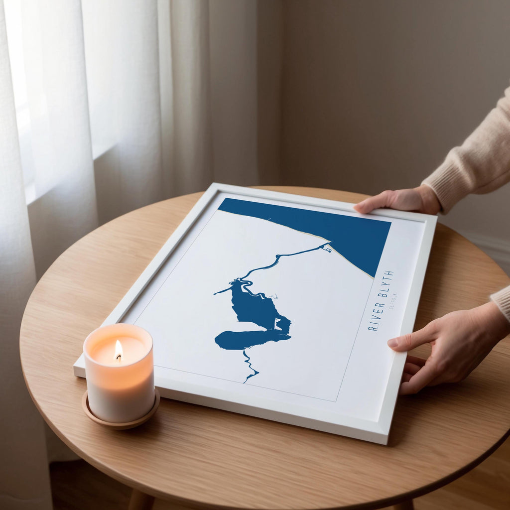 River Blyth Map Art - Suffolk Map Art, Southwold Map Art, Southwold Beach, Walberswick Art, Suffolk Coast, Suffolk Travel Print, Suffolk UK