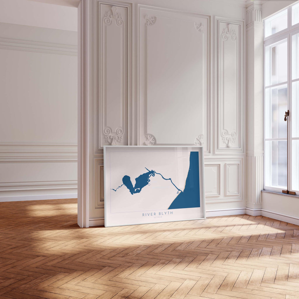 River Blyth Map Art - Suffolk Map Art, Southwold Map Art, Southwold Beach, Walberswick Art, Suffolk Coast, Suffolk Travel Print, Suffolk UK