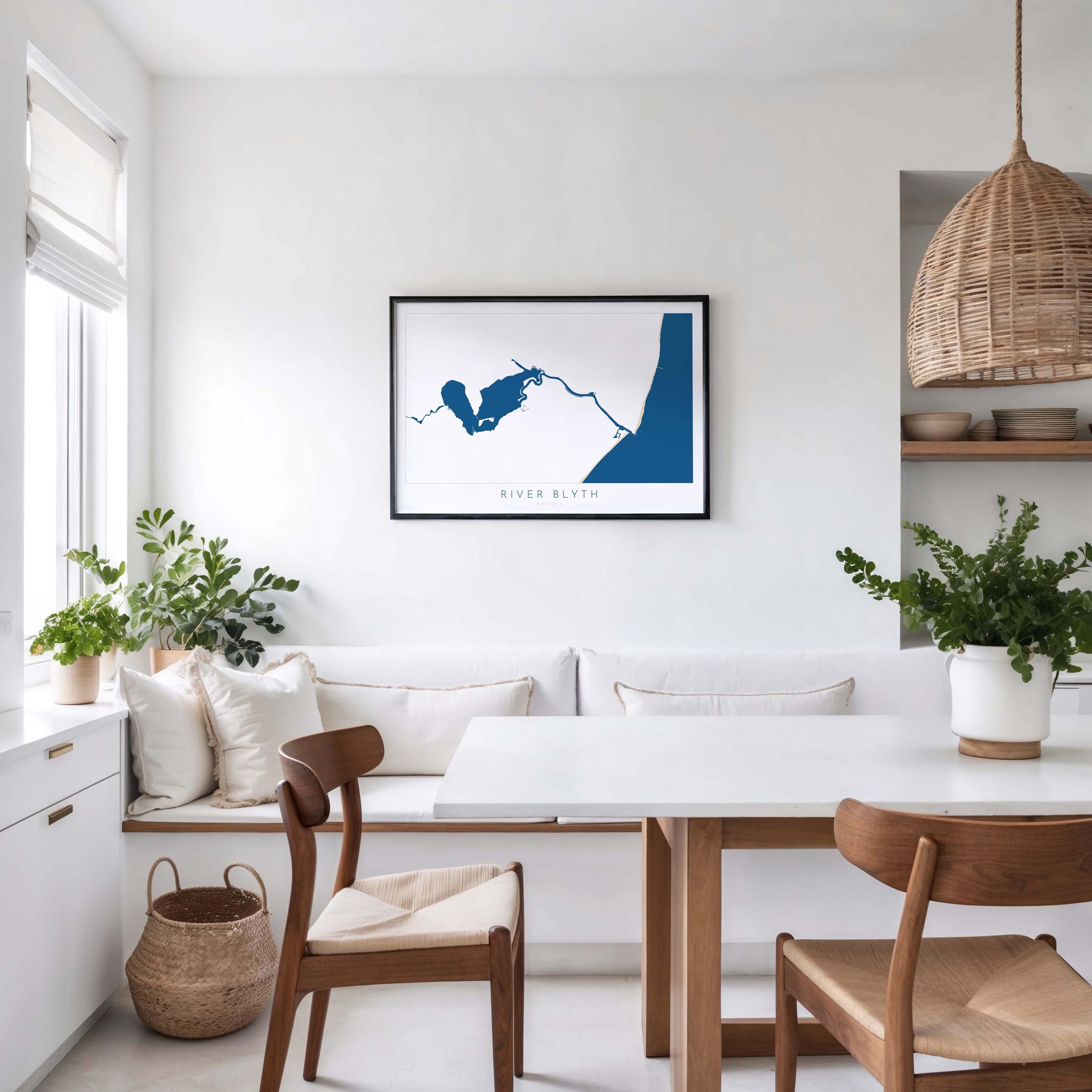 River Blyth Map Art - Suffolk Map Art, Southwold Map Art, Southwold Beach, Walberswick Art, Suffolk Coast, Suffolk Travel Print, Suffolk UK