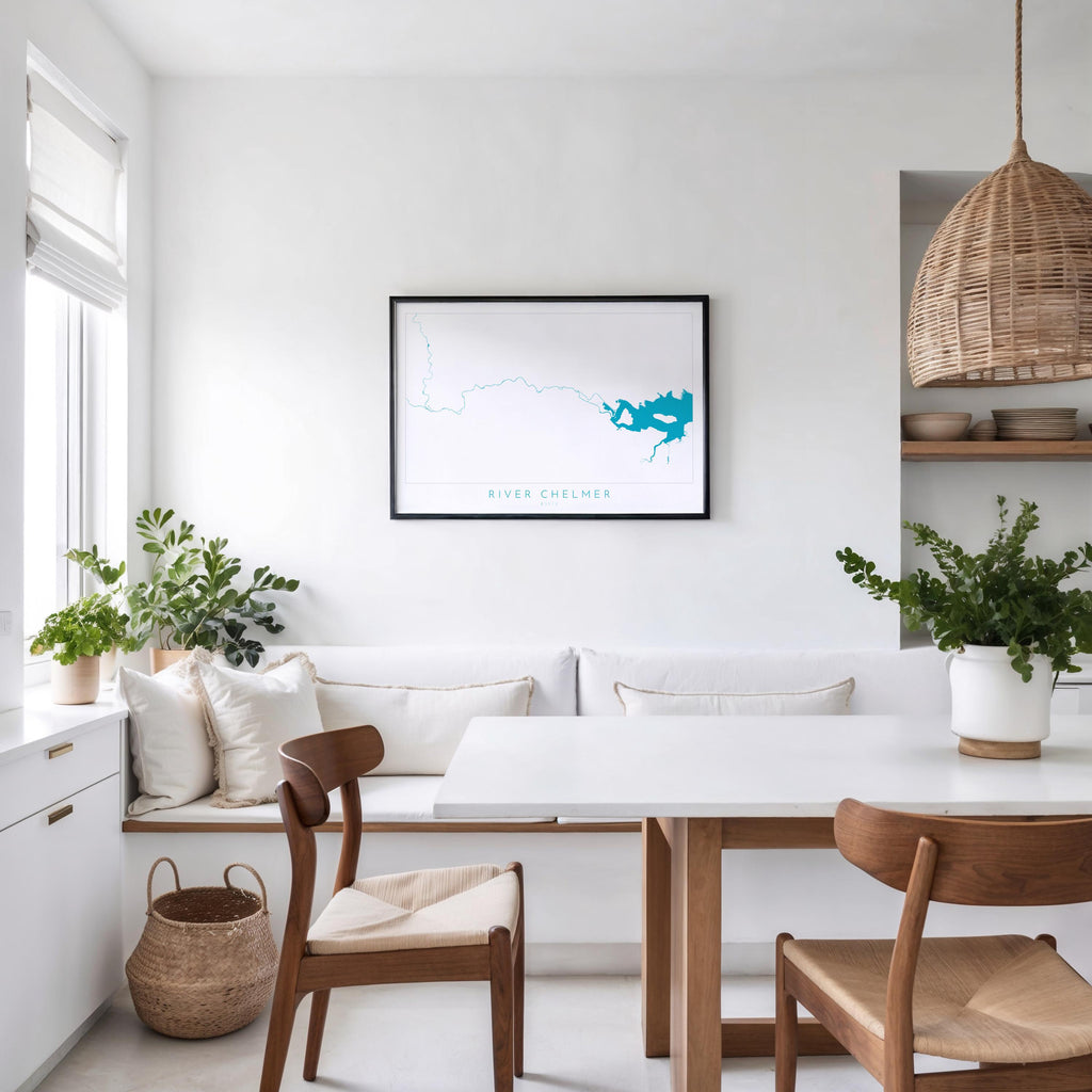 River Chelmer Map Art Print - Essex Map Art, Chelmsford Map Art, Chelmsford Art Print, Essex Poster, Maldon Print Essex, UK River Map Art