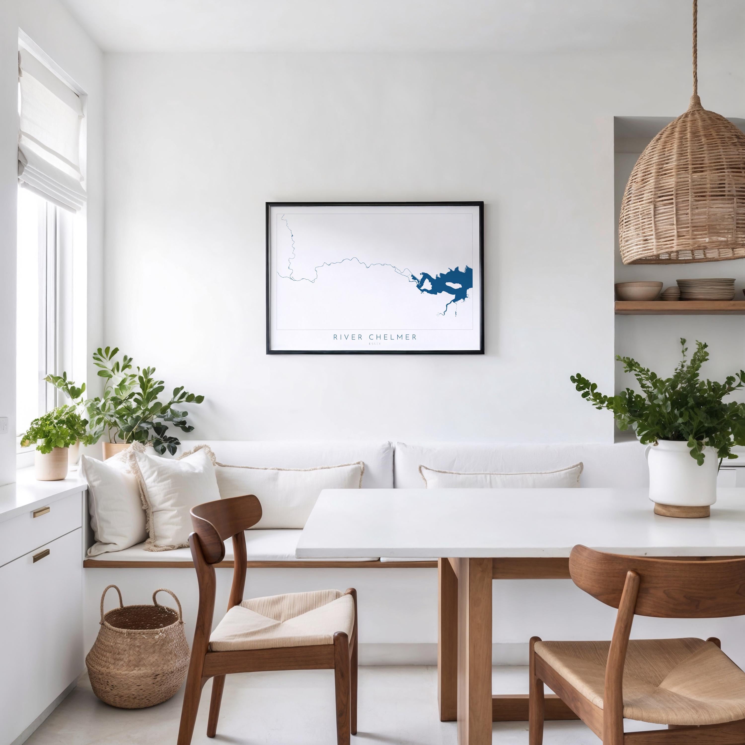 River Chelmer Map Art Print - Essex Map Art, Chelmsford Map Art, Chelmsford Art Print, Essex Poster, Maldon Print Essex, UK River Map Art