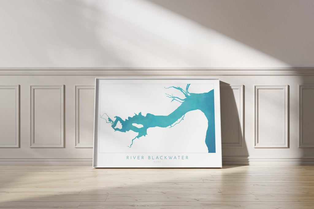 River Blackwater - Maldon, Map Art, Essex Coast, Essex Map, Essex Art, UK