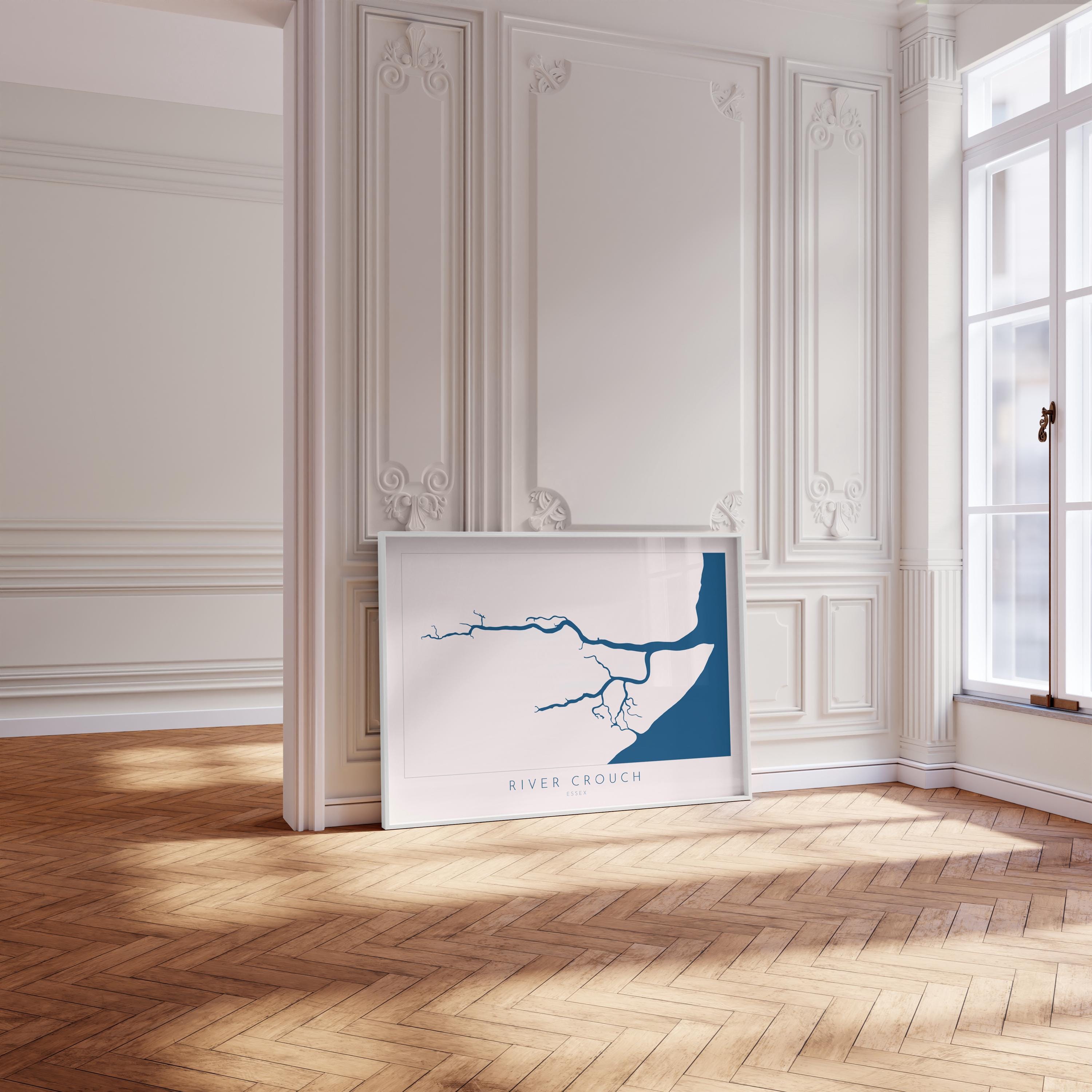 River Crouch Map Art, Essex Map Print, Map of Burnham-on-Crouch, Burnham-on-Crouch Art Poster, Essex Coastline Map, UK Rivers, Sailing Gift