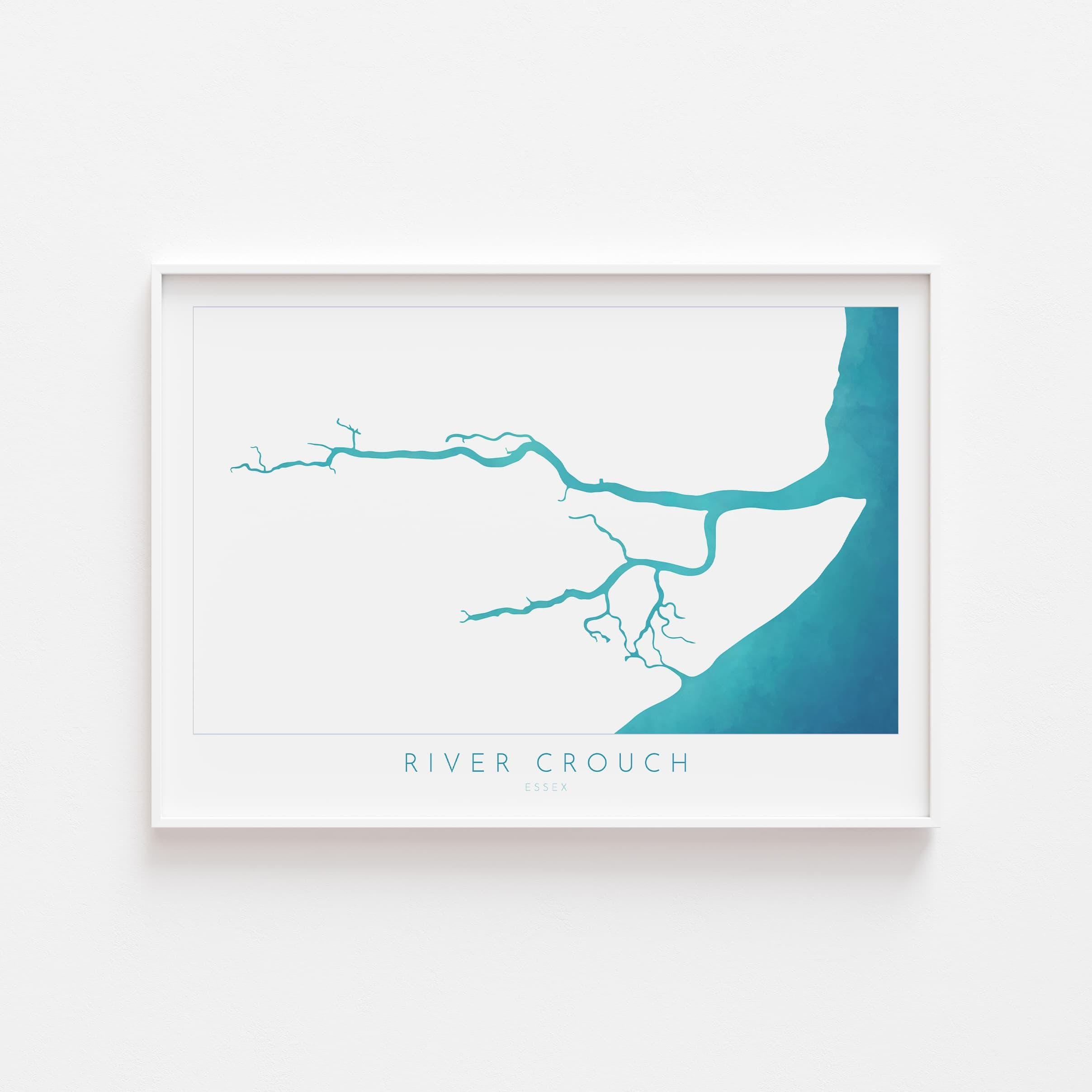 River Crouch Map Art, Essex Map Print, Map of Burnham-on-Crouch, Burnham-on-Crouch Art Poster, Essex Coastline Map, UK Rivers, Sailing Gift