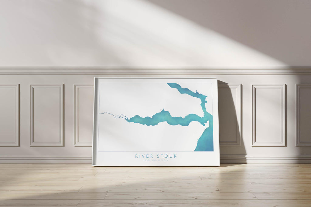 River Stour Map Art Print - Essex Map, Suffolk Map Art ,Manningtree Art Map, Harwich, Dedham Vale Art, Suffolk Poster, The Shotley Peninsula