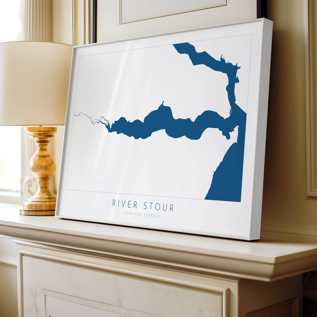 River Stour Map Art Print - Essex Map, Suffolk Map Art ,Manningtree Art Map, Harwich, Dedham Vale Art, Suffolk Poster, The Shotley Peninsula